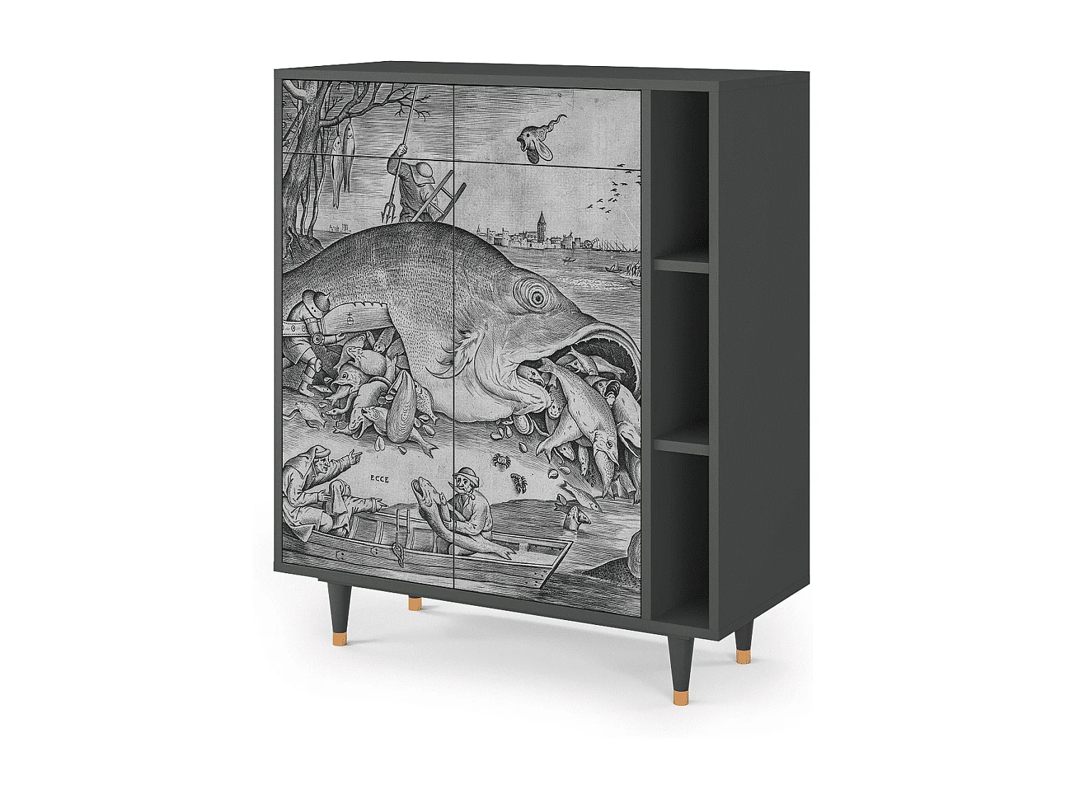 Sideboard - 96х110х41 cm - BS6 - Big Fish Eat Little, Anthrazit
