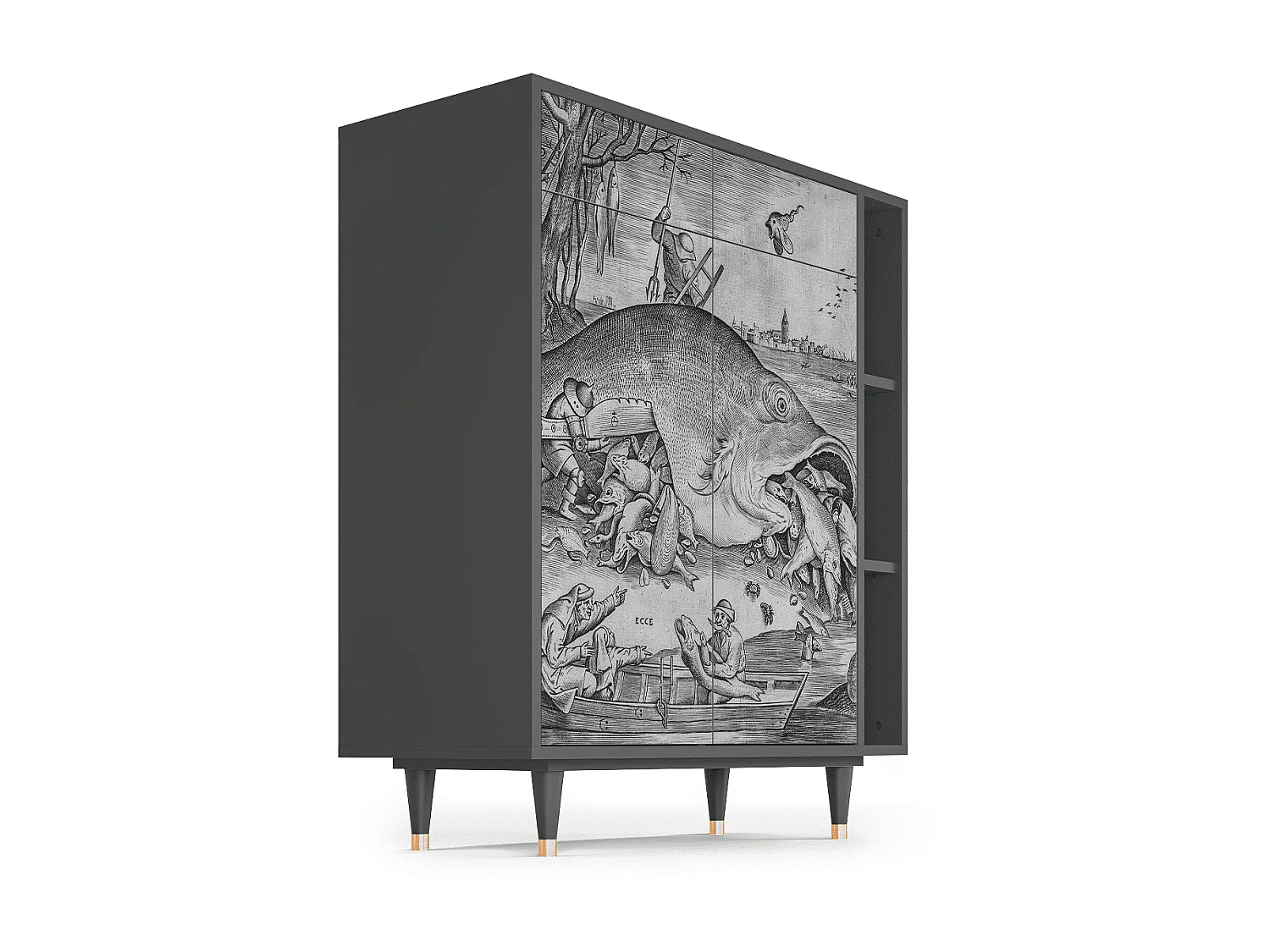 Sideboard - 96х110х41 cm - BS6 - Big Fish Eat Little, Anthrazit
