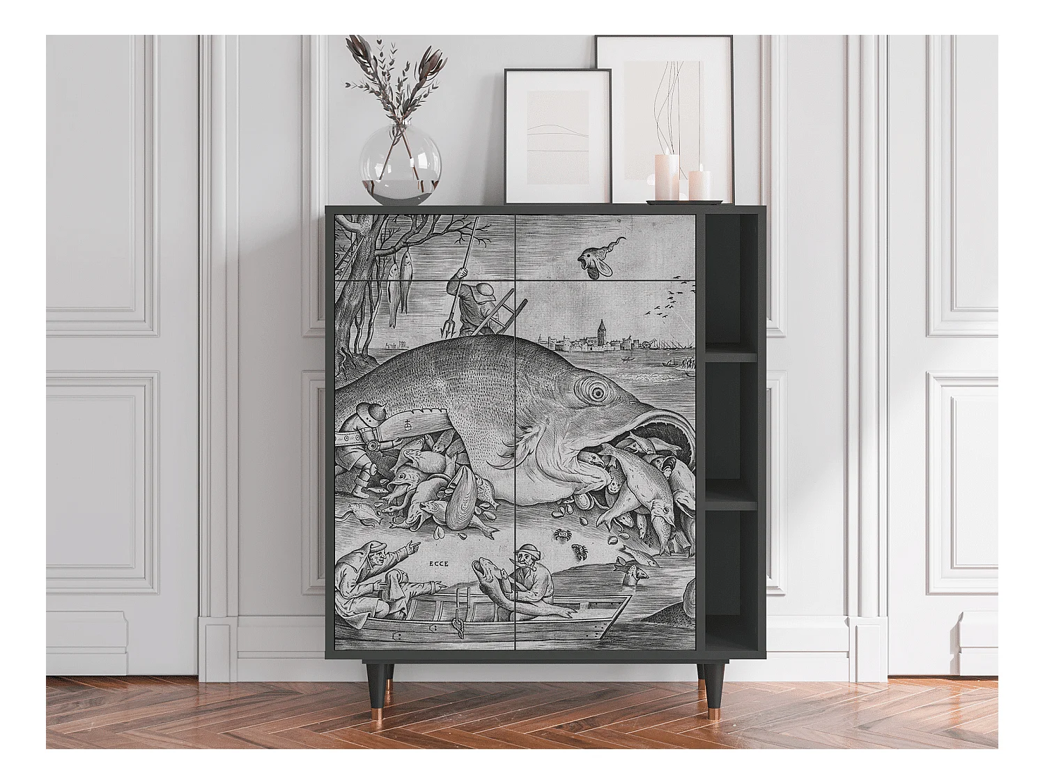 Buffet - 96х110х41 cm - BS6 - Big Fish Eat Little, Anthracite