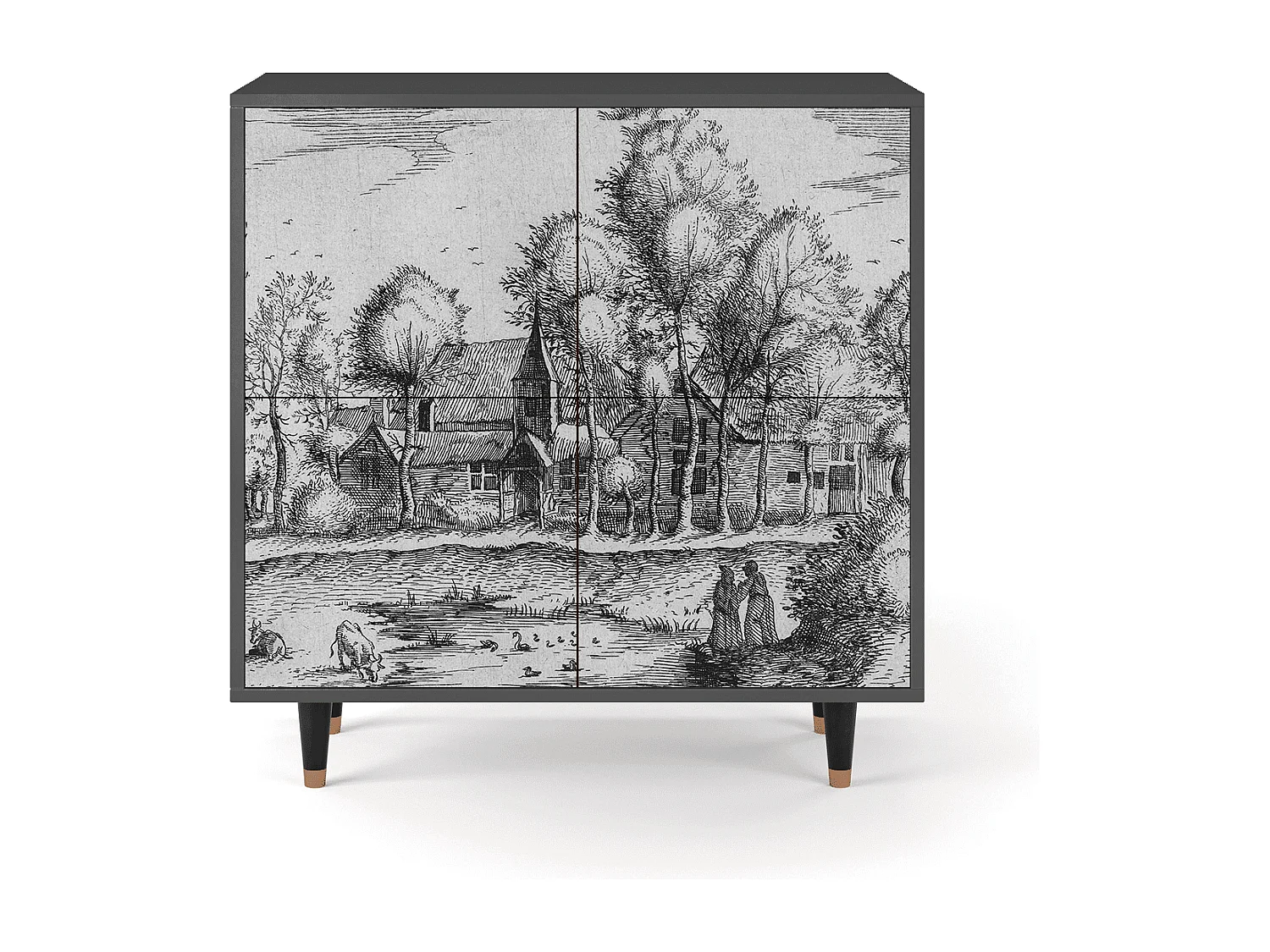 Kredens - 94x96x48 cm - BS3 - A Pond, Antracyt