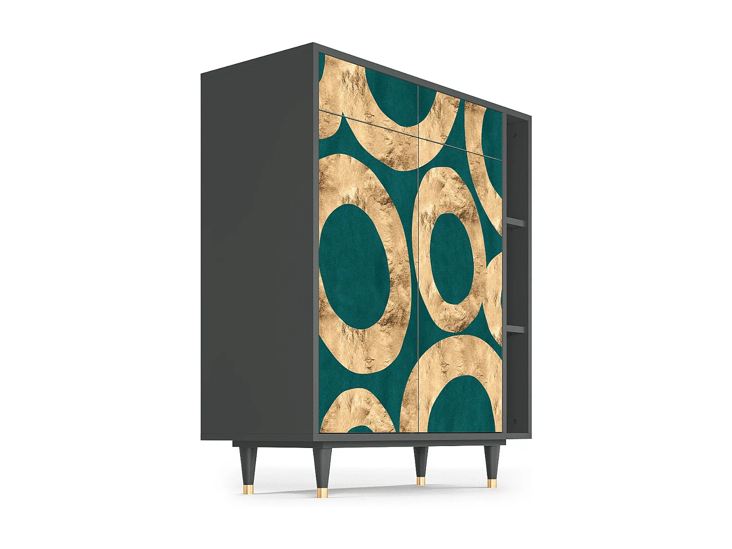 Kredens - 96х110х41 cm - BS6 - Zircon Sphere, Antracyt