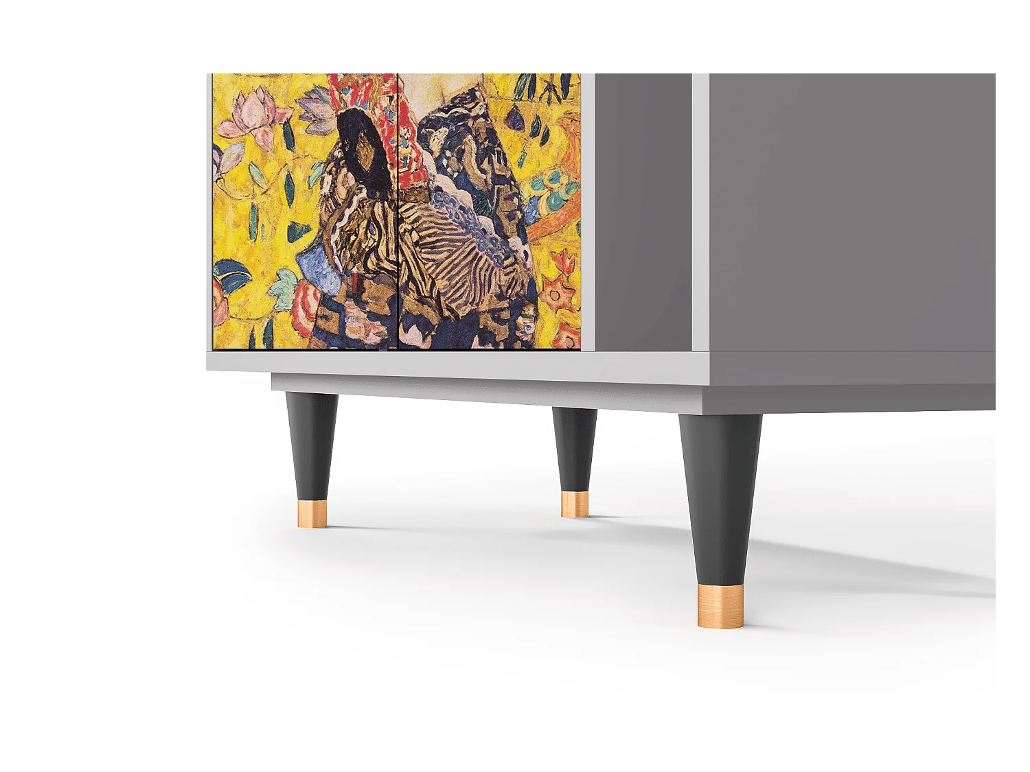 Kredens - 96х110х41 cm - BS6 - Lady with Fan by Klimt, Szary