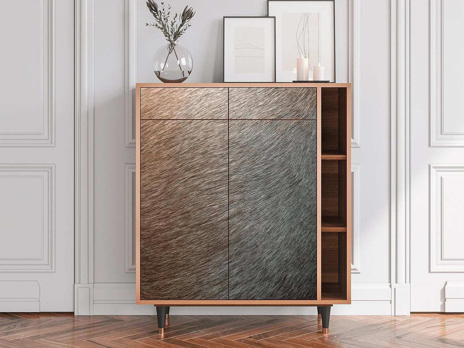 Credenza - 96х110х41 cm - BS6 - Peanut Hair, Noce