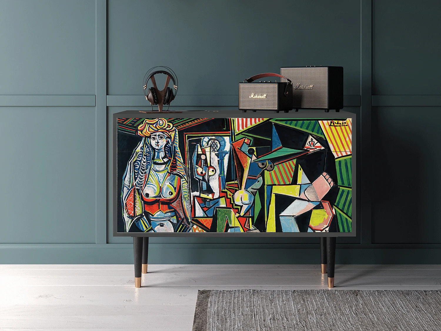 Kredens - 115x85x48 cm - BS4 - Women of Algiers, Antracyt