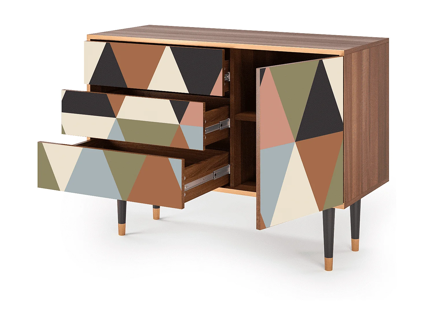 Credenza - 115х84х41 cm - S3 - Royal Triangles, Noce