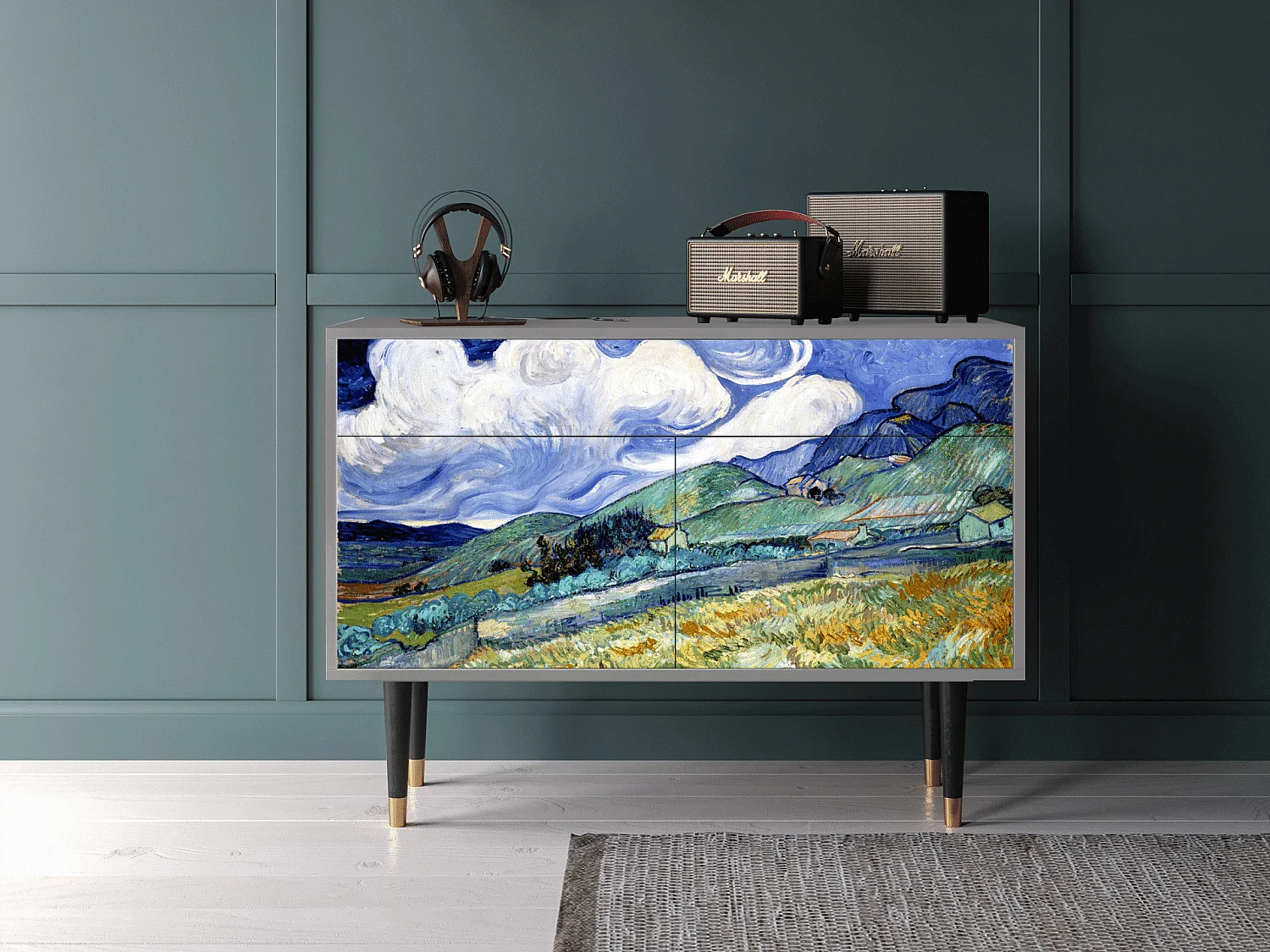 Buffet - 115x85x48 cm - BS4 - Landscape, Gris