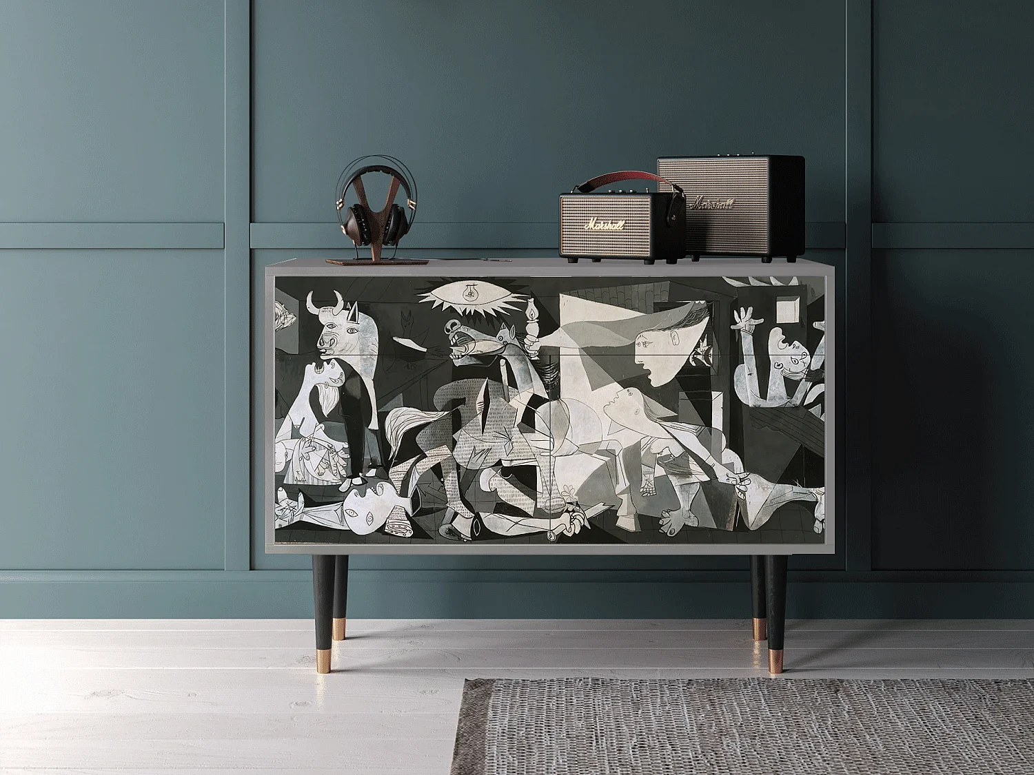 Buffet - 115x85x48 cm - BS4 - Guernica by Picasso, Gris