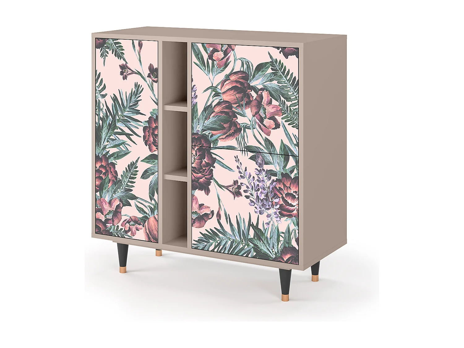 Buffet - 94х96х41 cm - BS5 - Peach Peonies, Latte