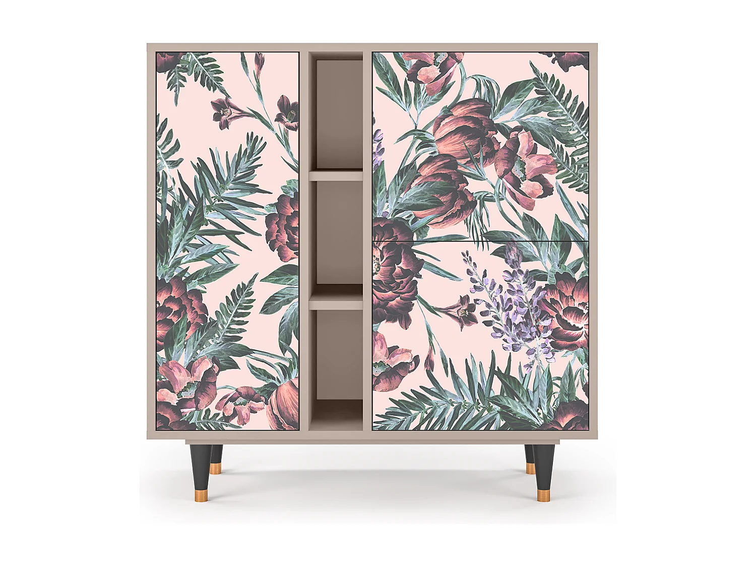 Kredens - 94х96х41 cm - BS5 - Peach Peonies, Latte