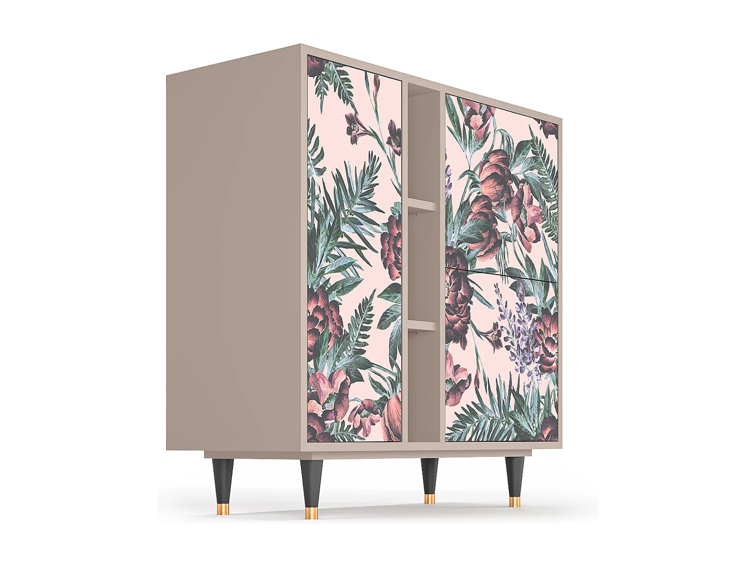 Kredens - 94х96х41 cm - BS5 - Peach Peonies, Latte