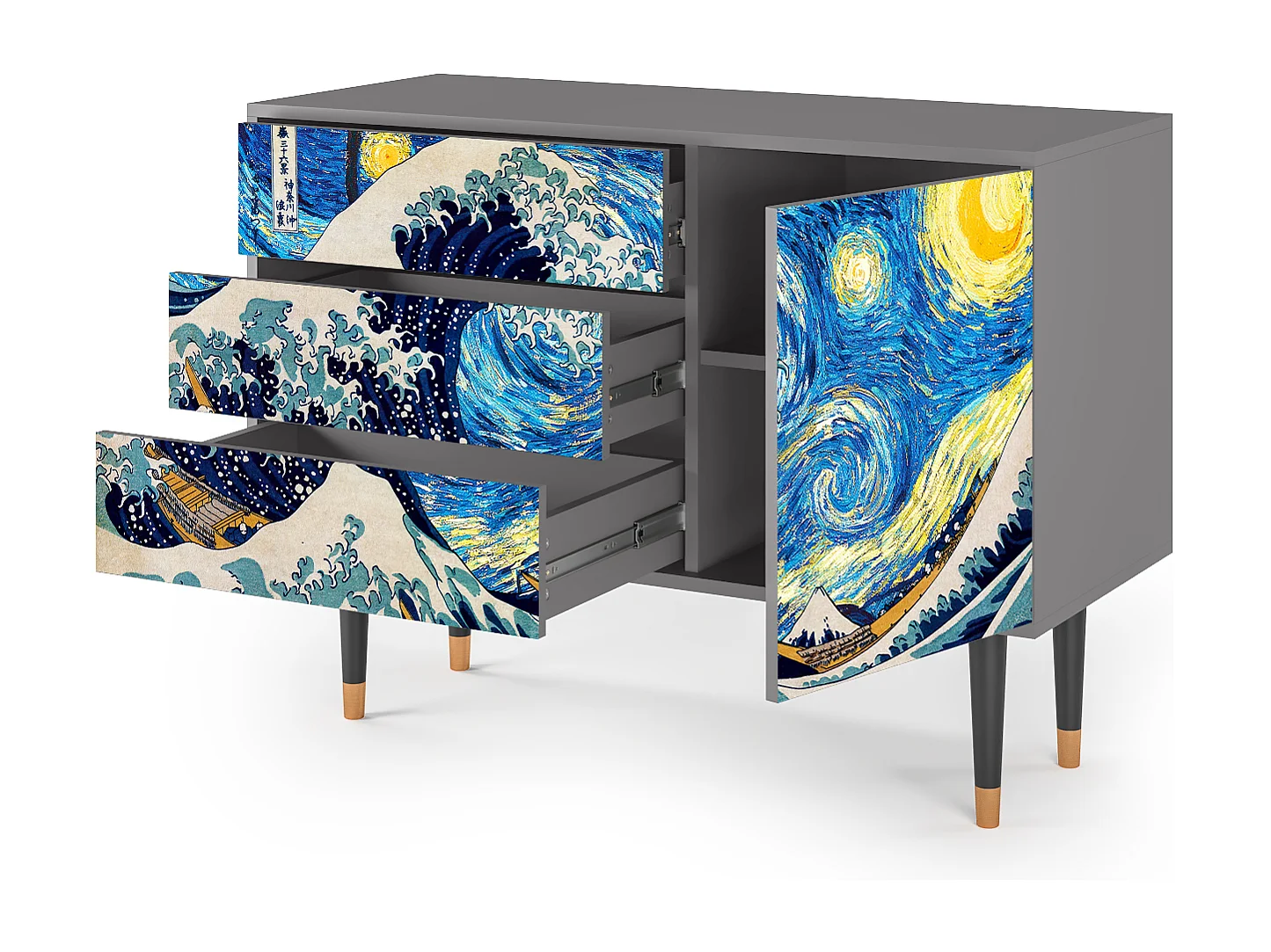 Credenza - 115х84х41 cm - S3 -  Rain in the Oak Forest, Grigio