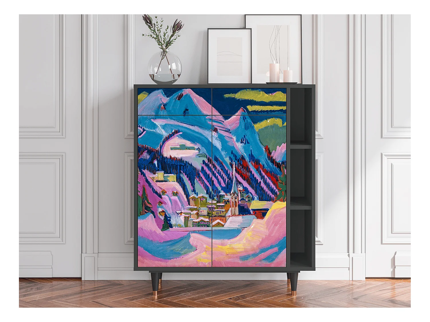 Sideboard - 96х110х41 cm - BS6 - Davos Winter, Anthrazit