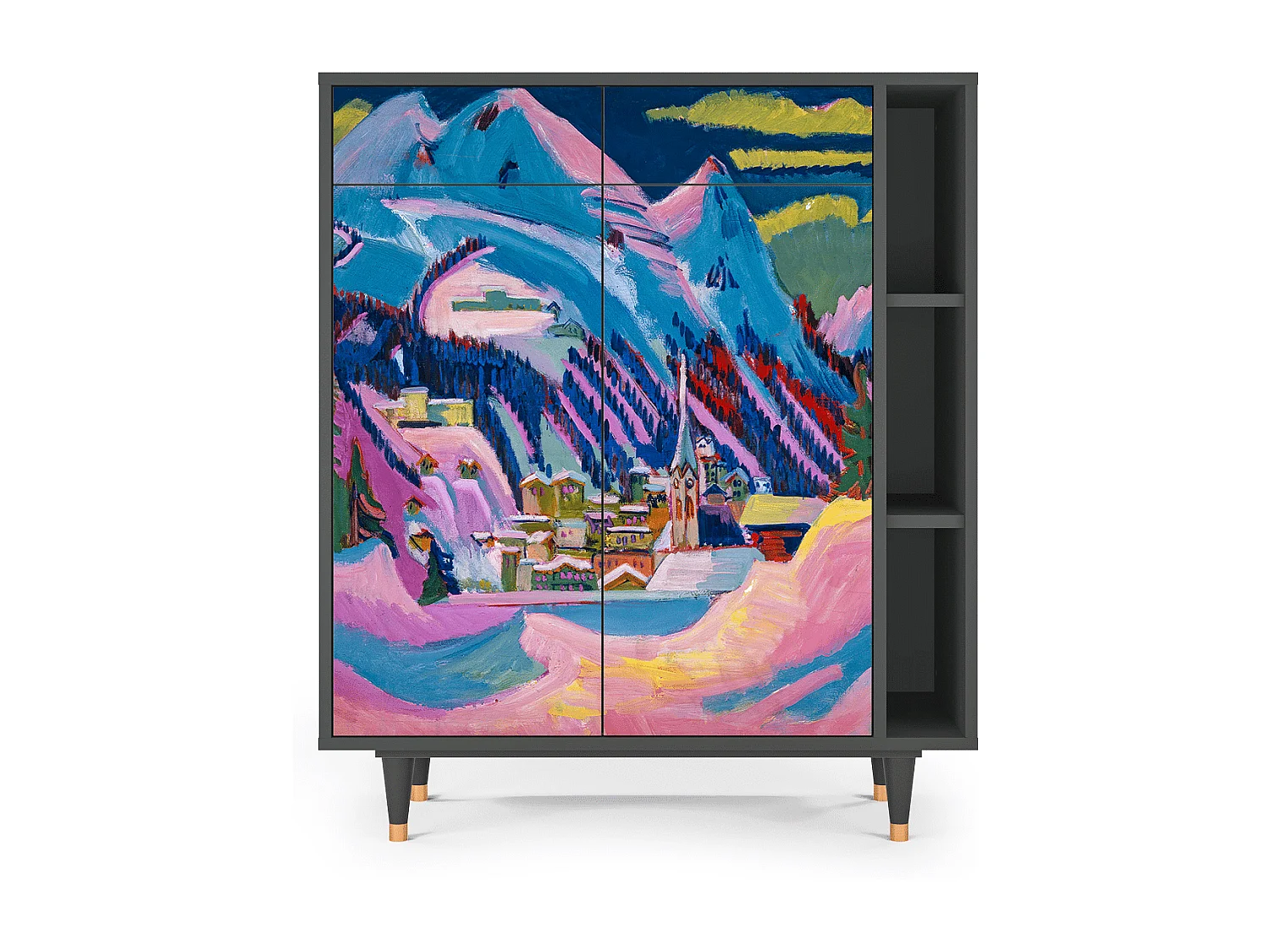 Aparador - 96х110х41 cm - BS6 - Davos Winter, Antracita