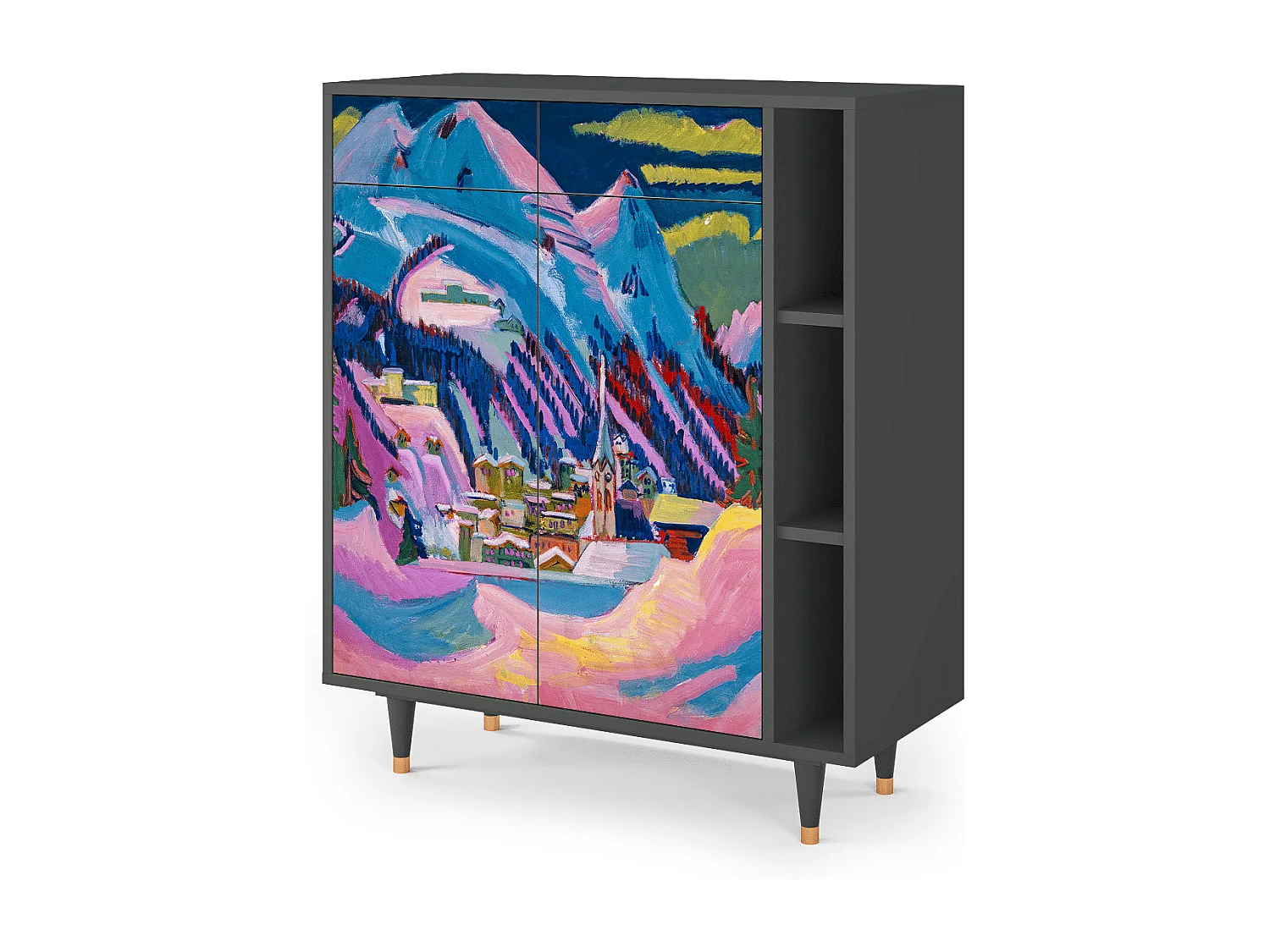 Aparador - 96х110х41 cm - BS6 - Davos Winter, Antracita