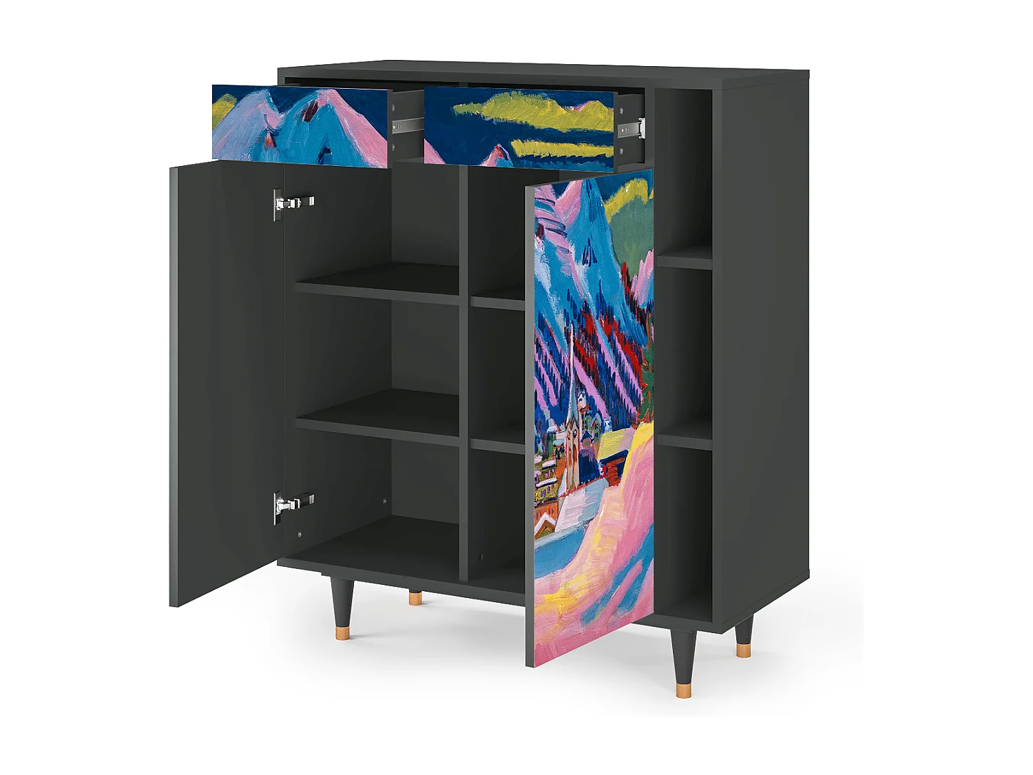 Aparador - 96х110х41 cm - BS6 - Davos Winter, Antracita