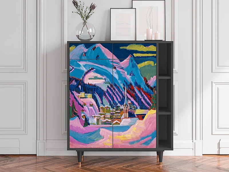 Sideboard - 96х110х41 cm - BS6 - Davos Winter, Anthrazit