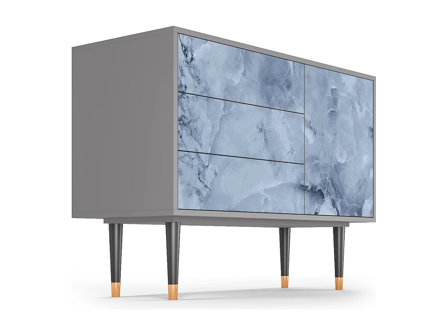 Kredens - 115х84х41 cm - S3 - Feather Ice, Szary