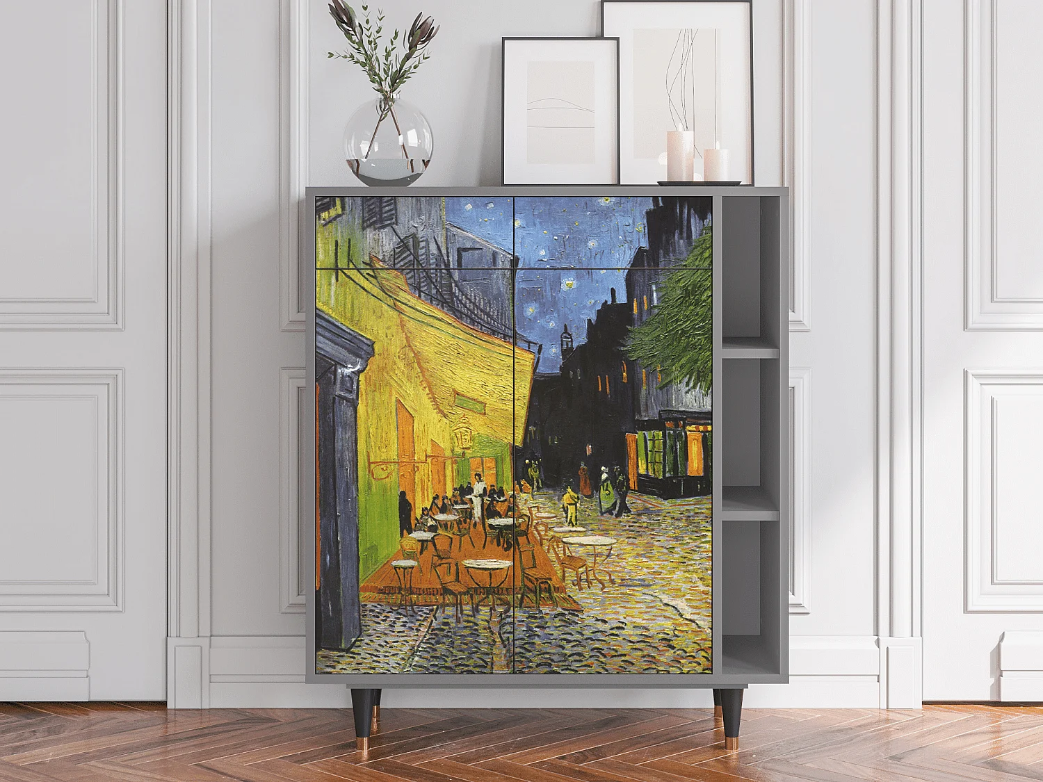 Credenza - 96х110х41 cm - BS6 - Café Terrace at Night, Grigio