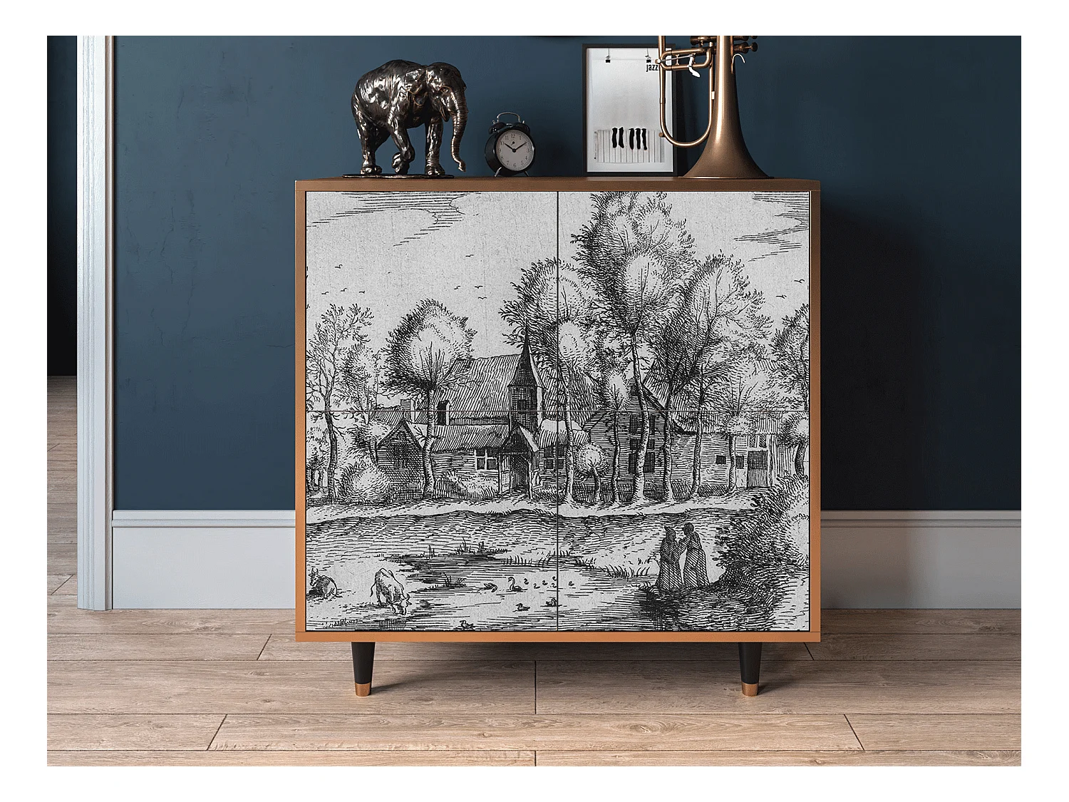 Kredens - 94x96x48 cm - BS3 - A Pond, Orzech