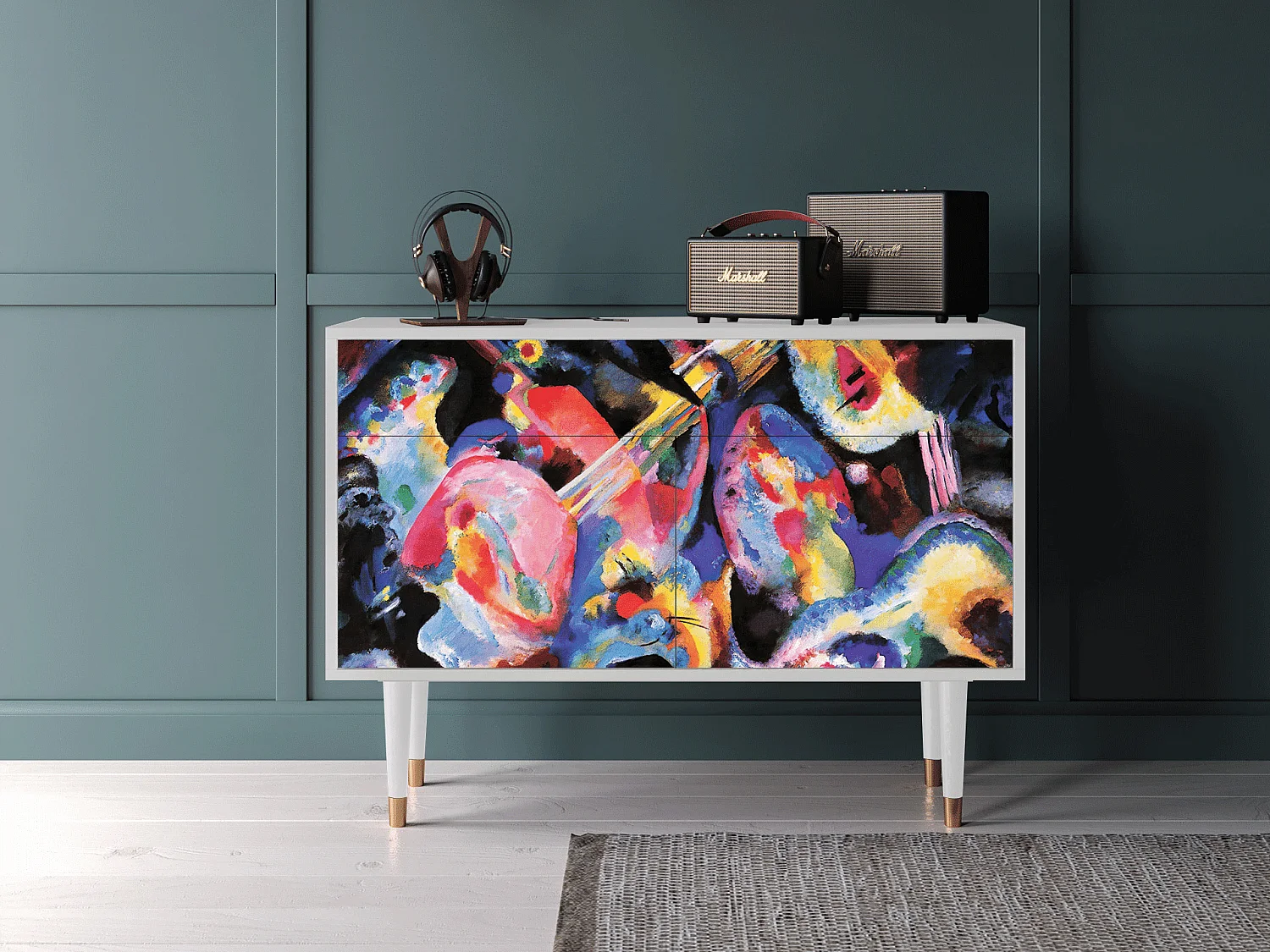 Kredens - 115x85x48 cm - BS4 - Kandinsky, Biały