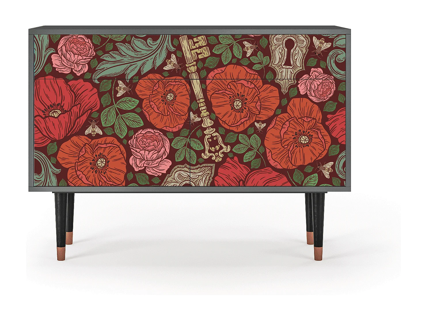 Buffet - 115x85x48 cm - BS4 - Poppy Garden, Anthracite
