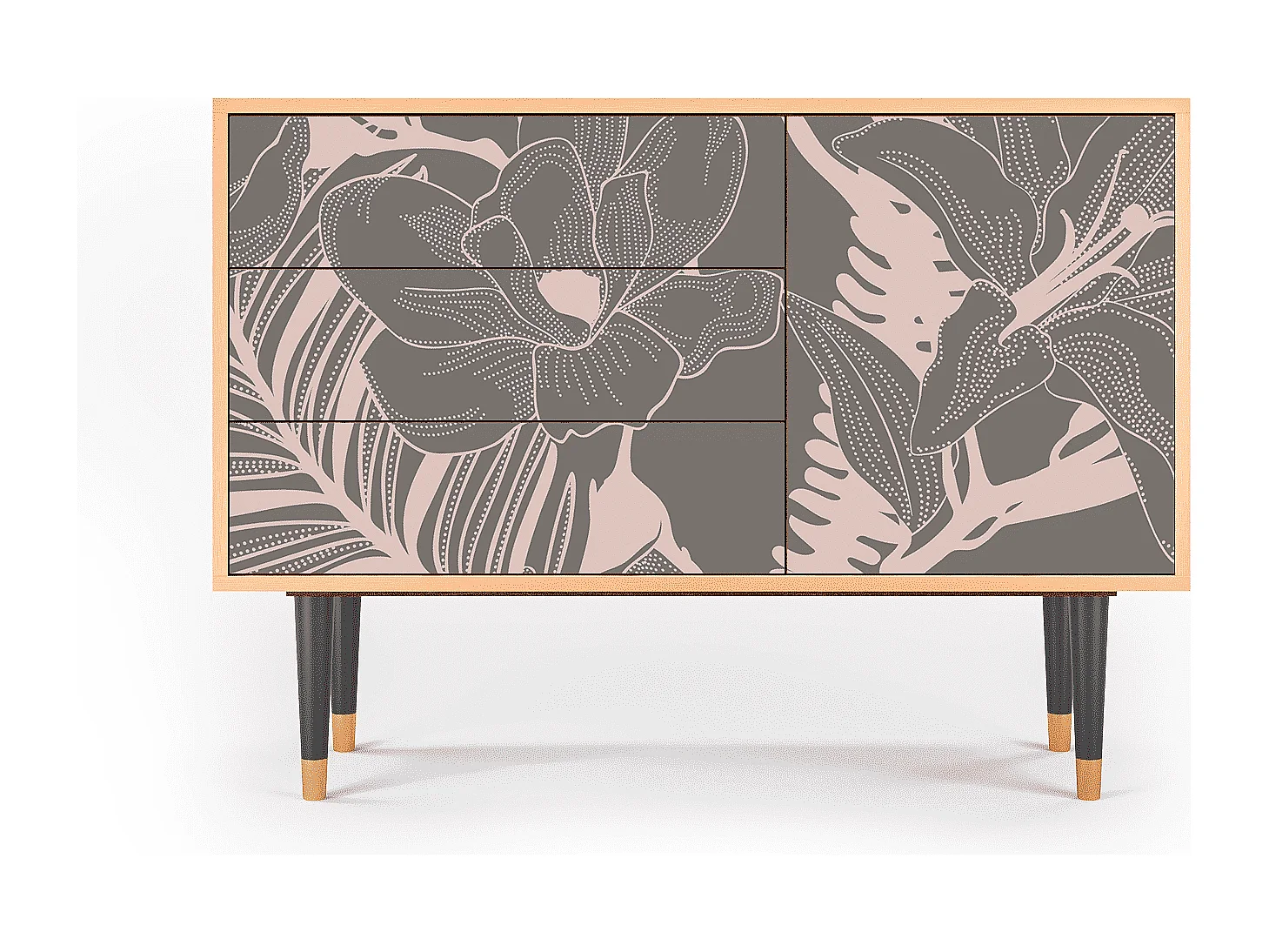 Kredens - 115х84х41 cm - S3 - Issabelline Flower, Orzech