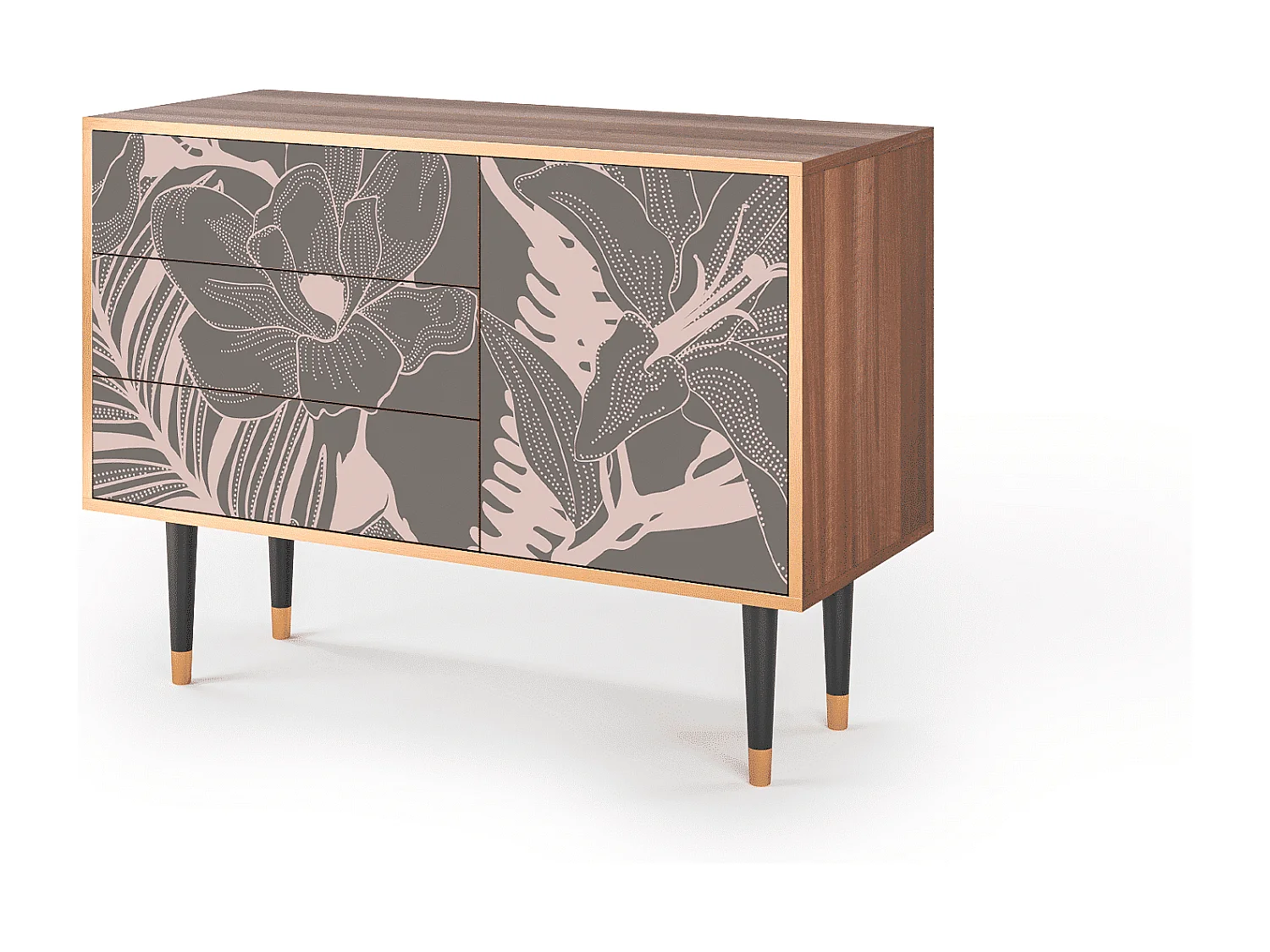 Kredens - 115х84х41 cm - S3 - Issabelline Flower, Orzech