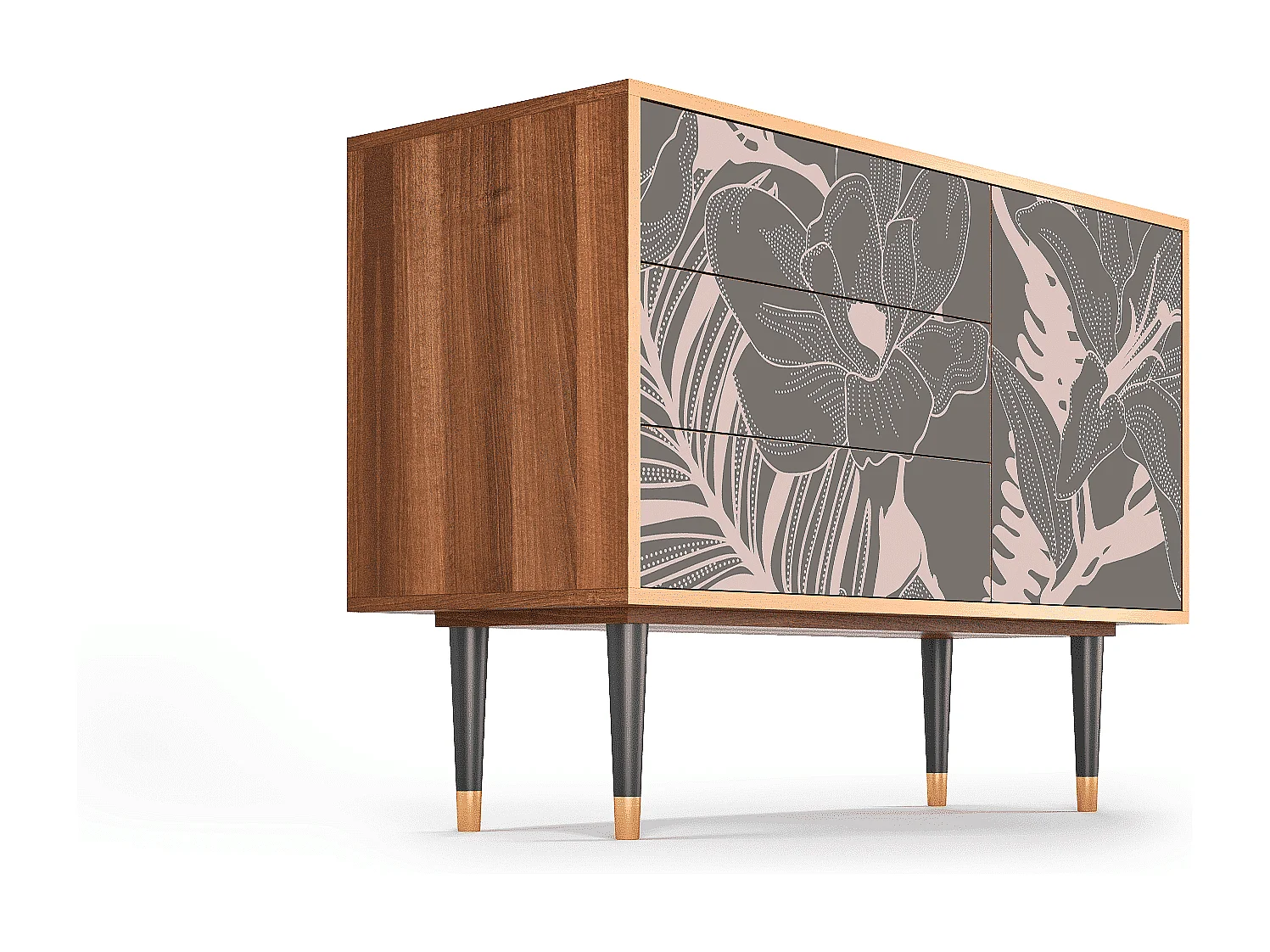 Kredens - 115х84х41 cm - S3 - Issabelline Flower, Orzech