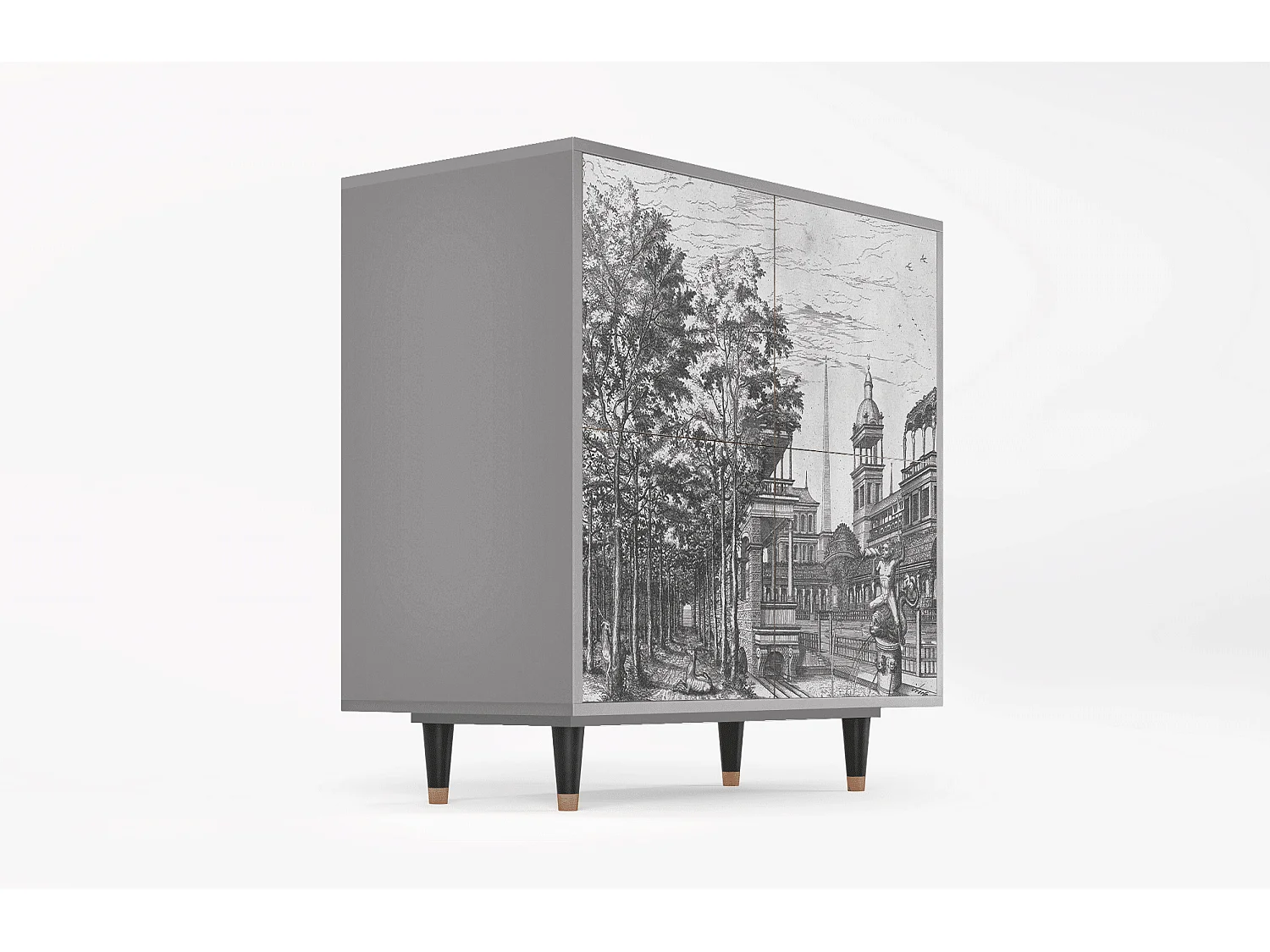 Buffet - 94x96x48 cm - BS3 - View of the Piazza, Gris