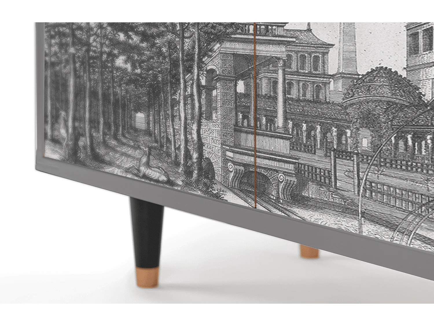 Buffet - 94x96x48 cm - BS3 - View of the Piazza, Gris