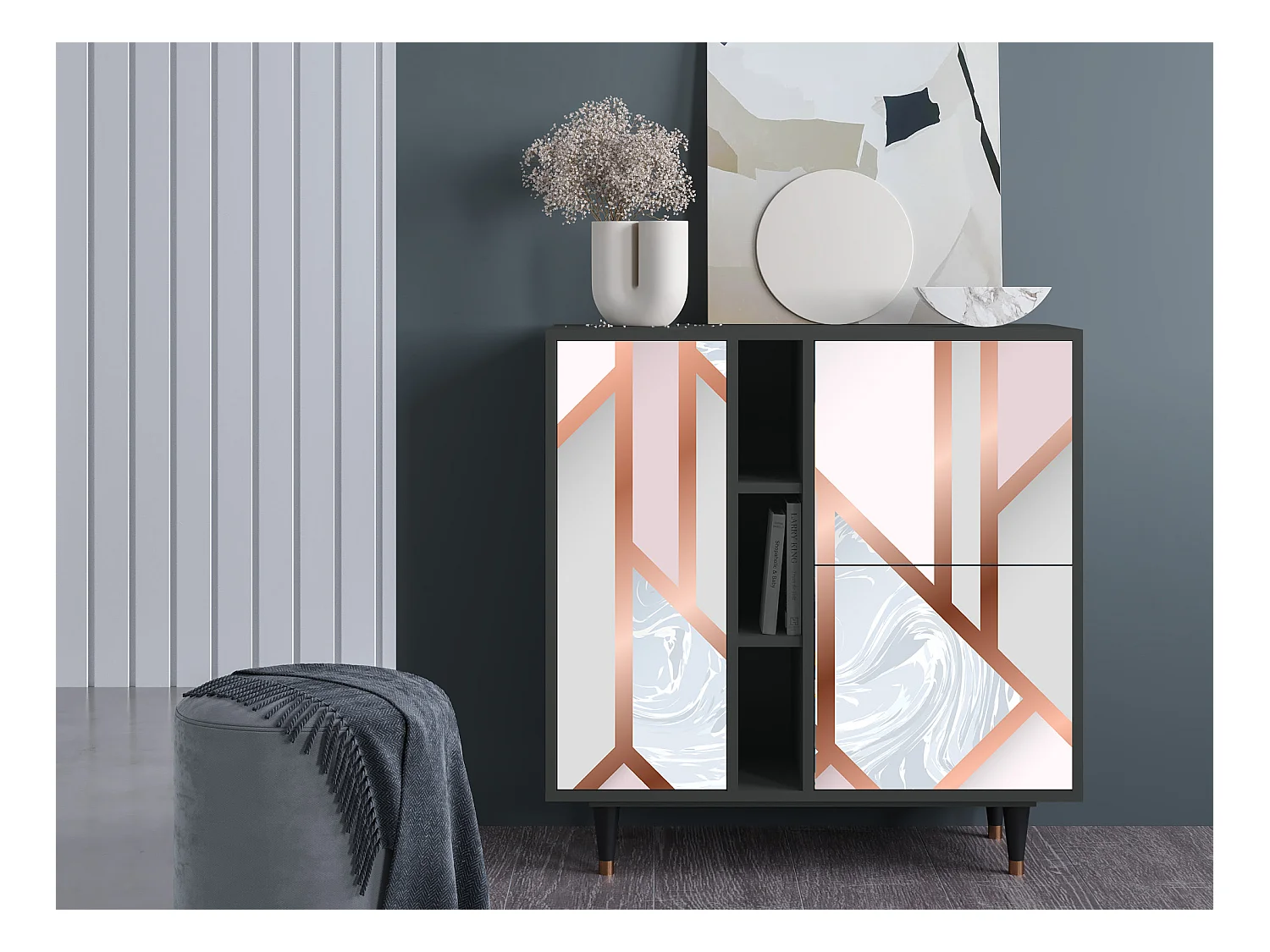 Sideboard - 94х96х41 cm - BS5 - Champagne Story, Anthrazit