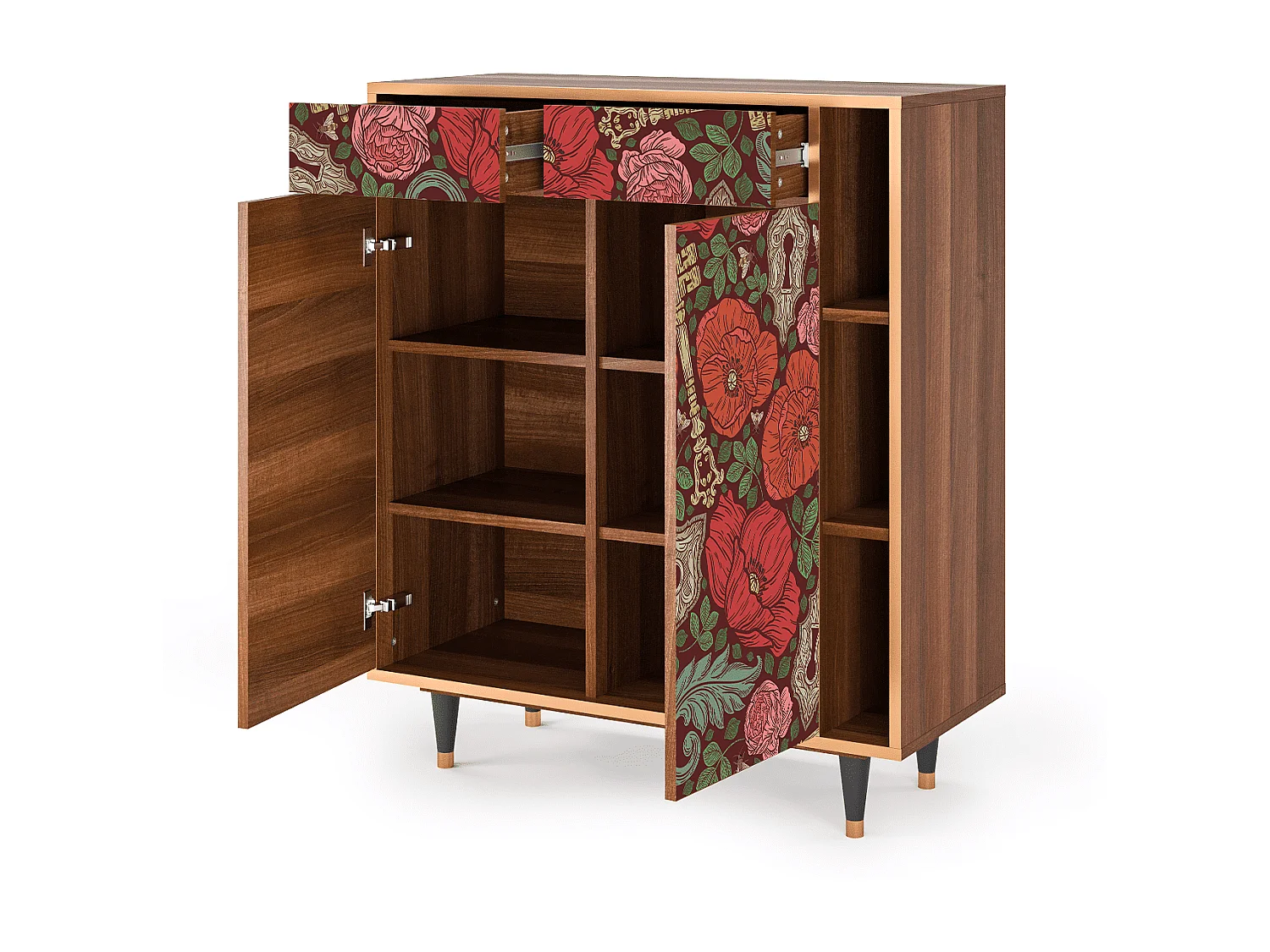 Sideboard - 96х110х41 cm - BS6 - Poppy Garden, Walnuss