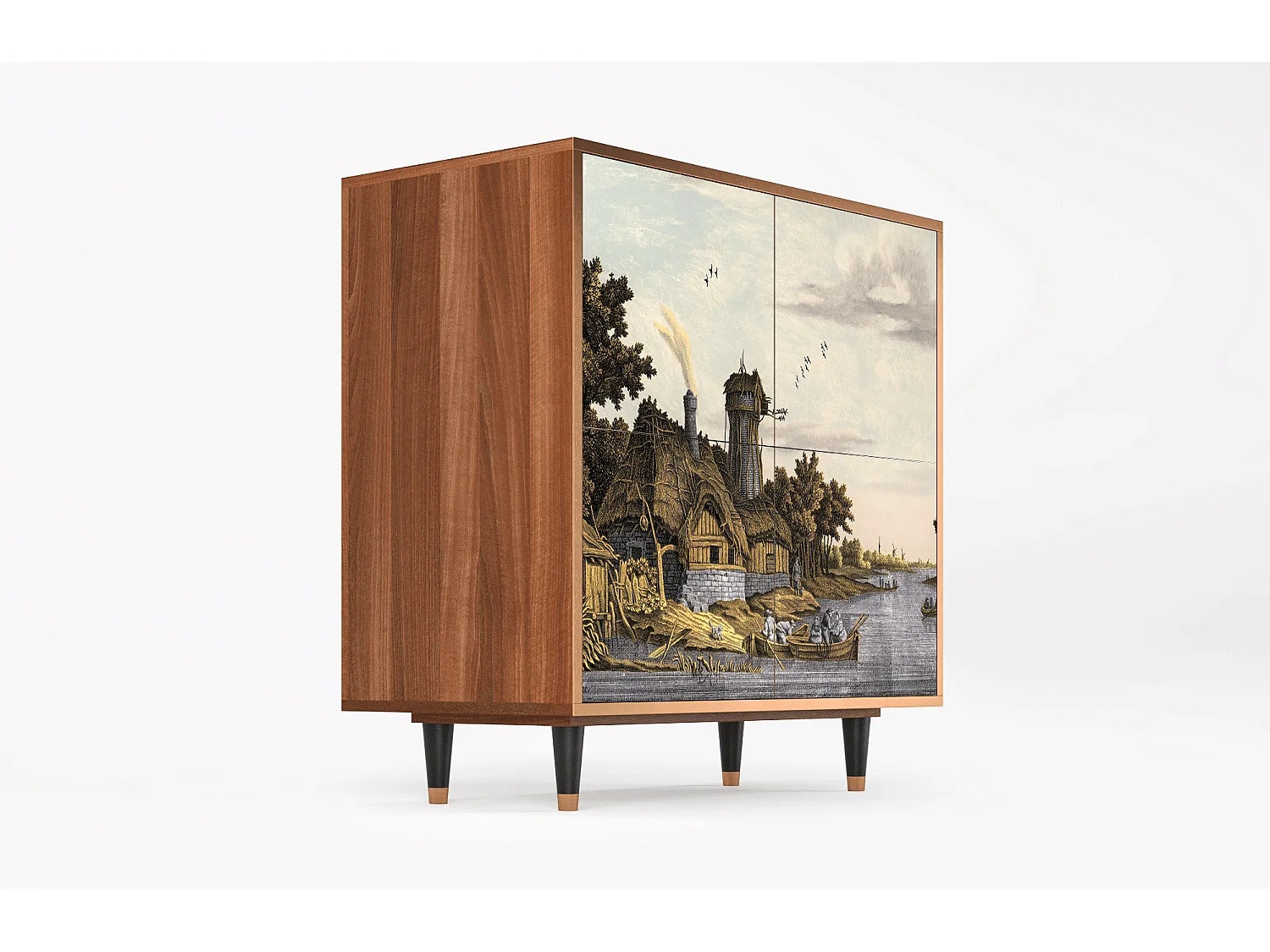 Credenza - 94x96x48 cm - BS3 - Mill along a River, Noce