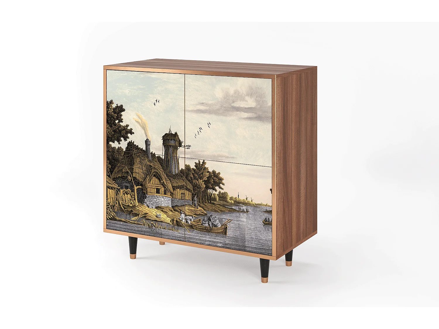 Buffet - 94x96x48 cm - BS3 - Mill along a River, Noyer