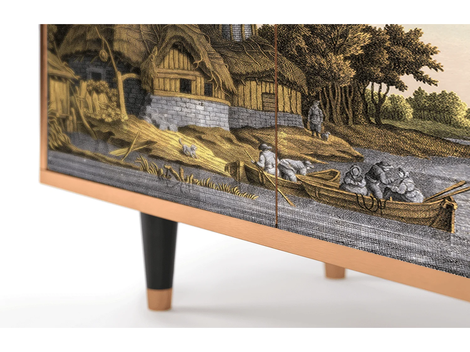 Buffet - 94x96x48 cm - BS3 - Mill along a River, Noyer