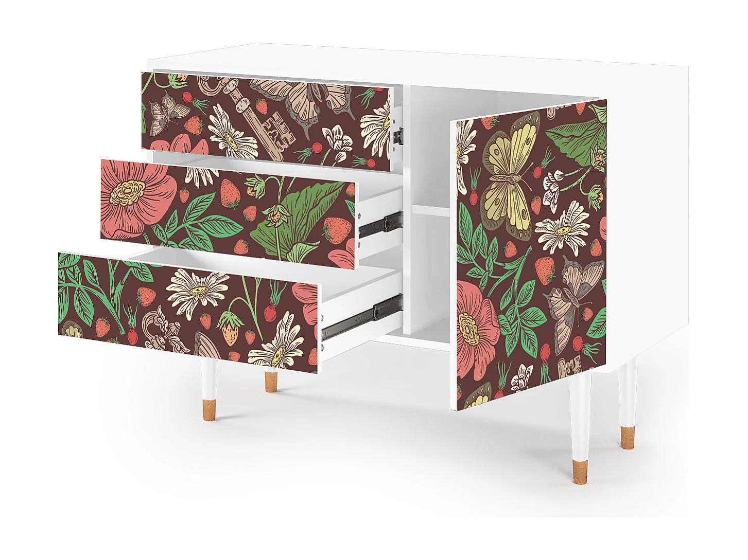 Aparador - 115х84х41 cm - S3 - Alice in Wonderland, Branco