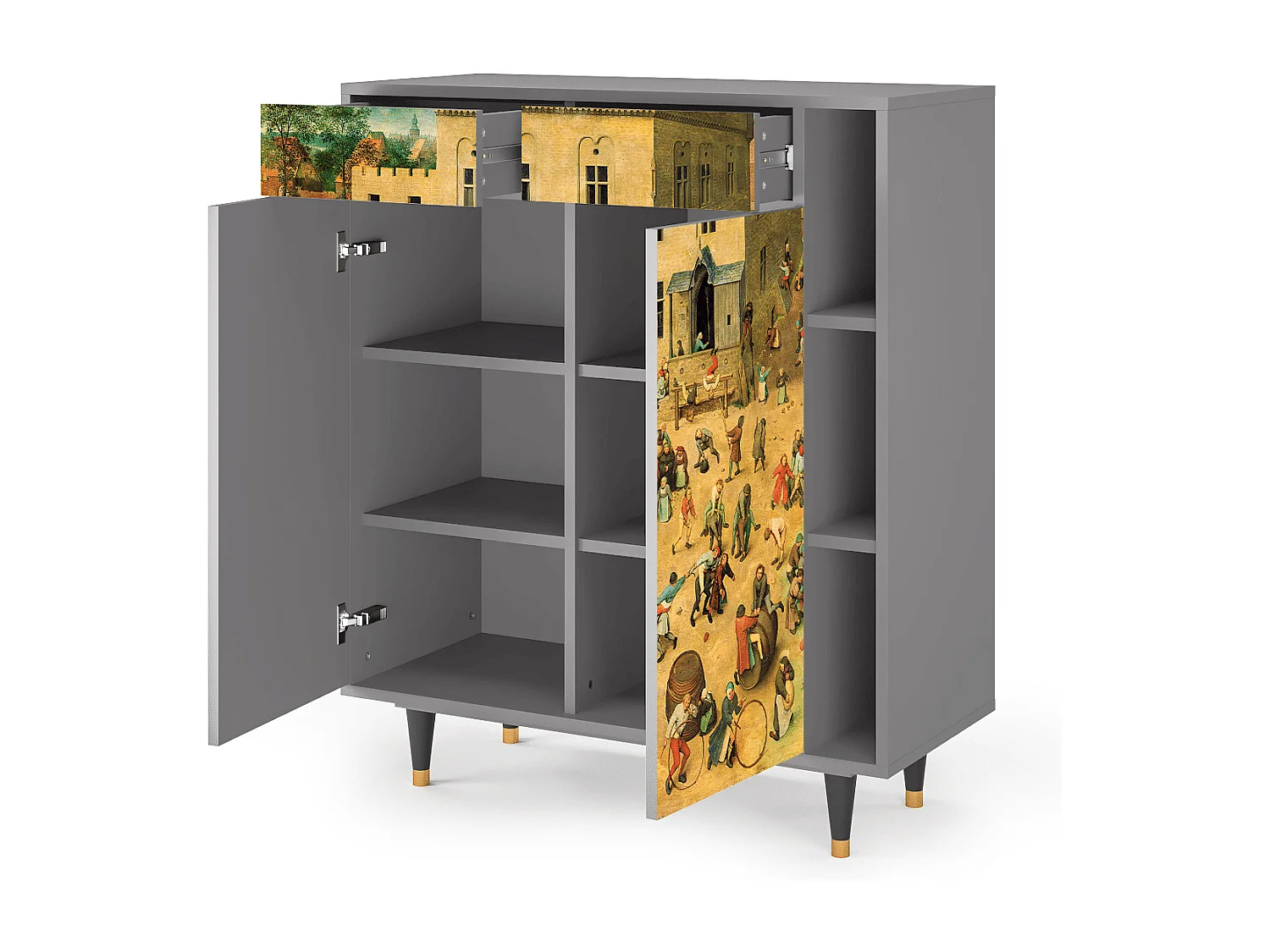 Aparador - 96х110х41 cm - BS6 - Children Games, Cinza