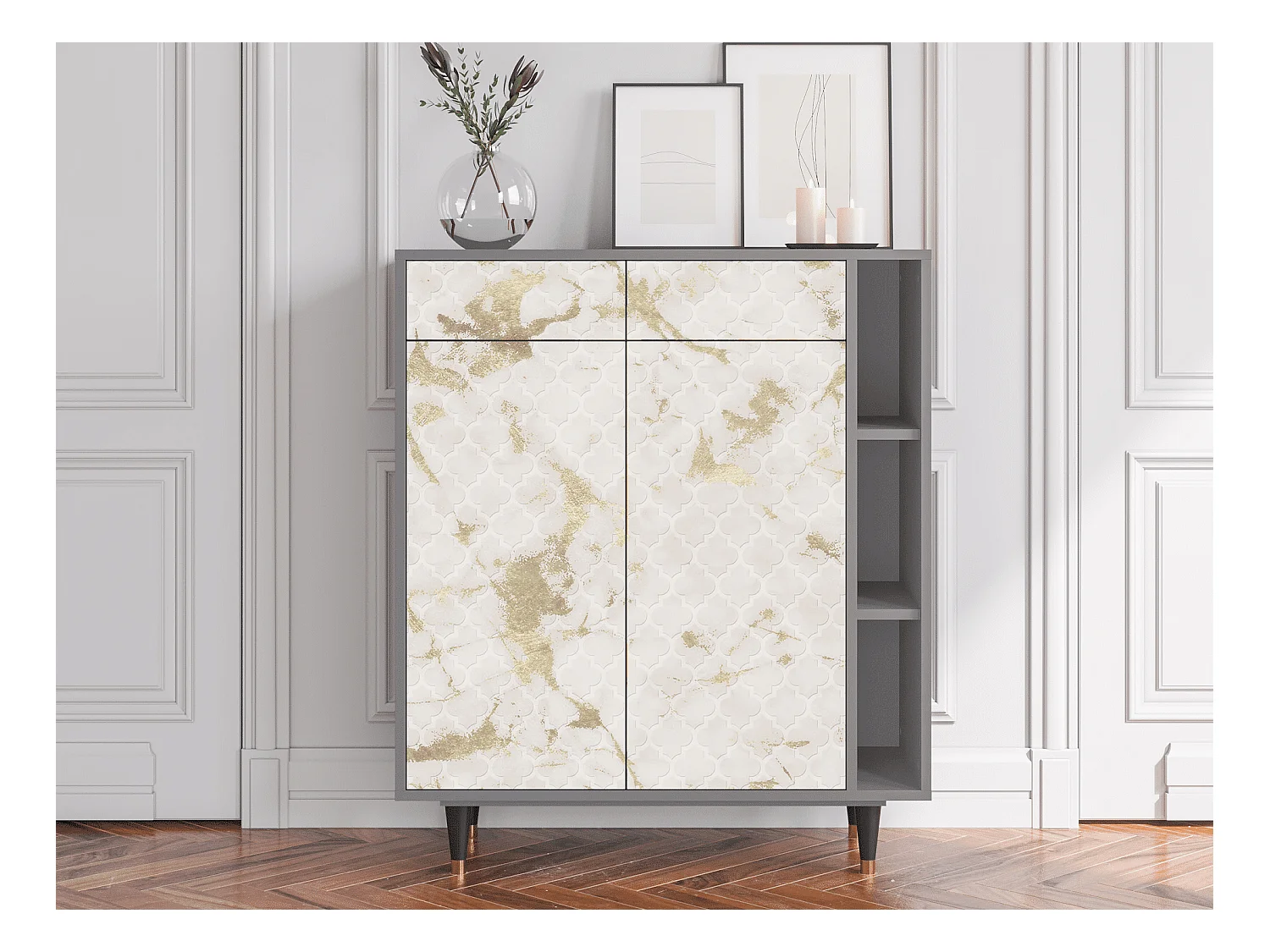 Credenza - 96х110х41 cm - BS6 - Sahara desert, Grigio
