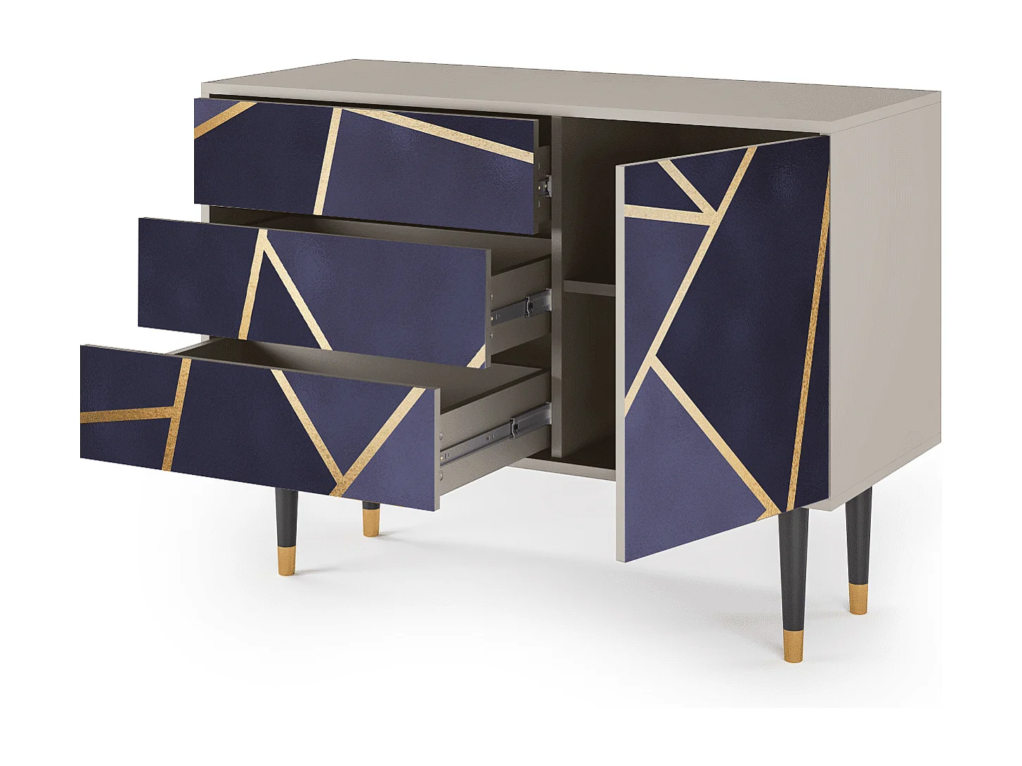 Kredens - 115х84х41 cm - S3 - The Amethyst, Piaskowy