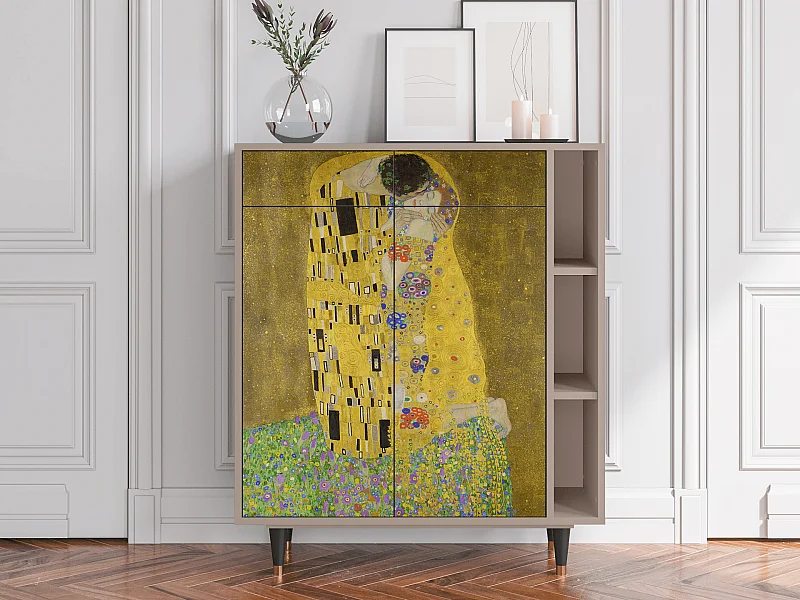 Kredens - 96х110х41 cm - BS6 - The Kiss by Klimt , Latte