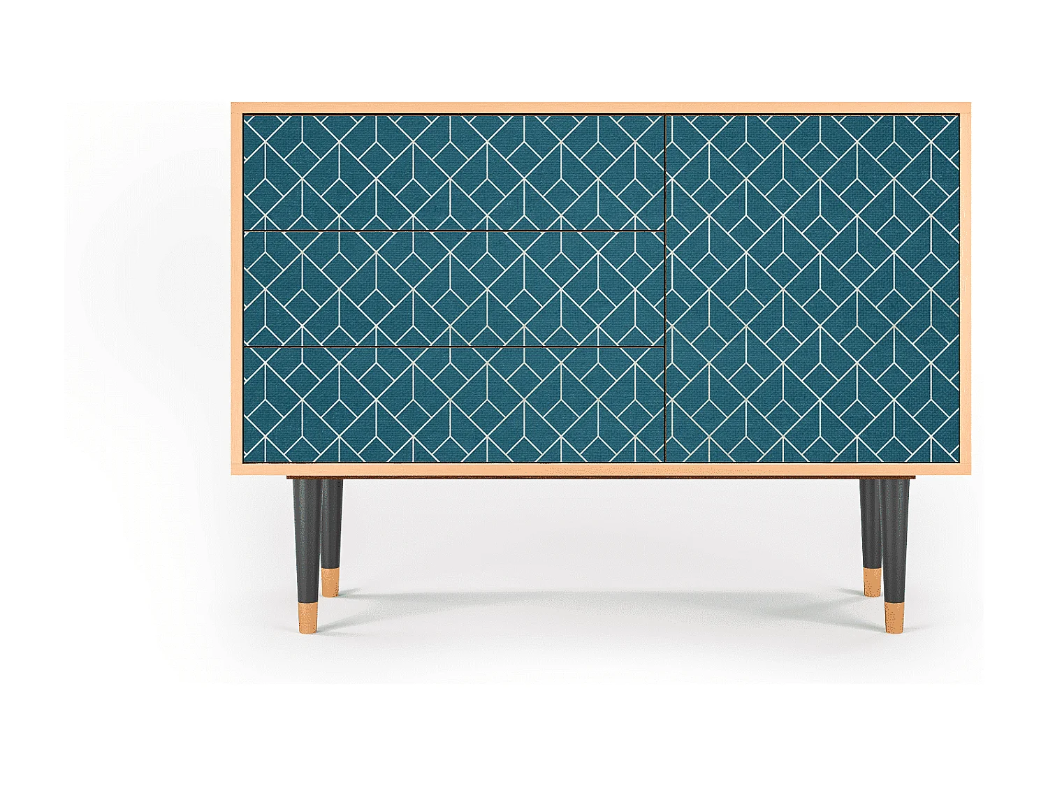 Sideboard - 115х84х41 cm - S3 - Turquoise Geometry, Walnuss
