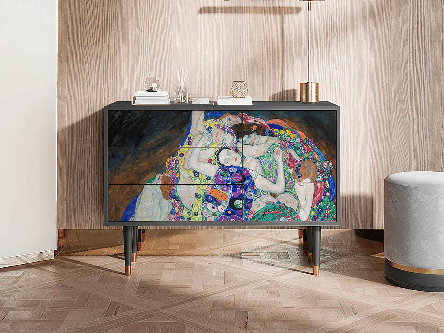 Aparador - 115х84х41 cm - S3 - The Maiden by Klimt, Antracite