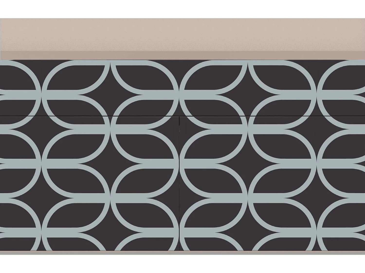 Buffet - 115x85x48 cm - BS4 - Braided Blue, Latte