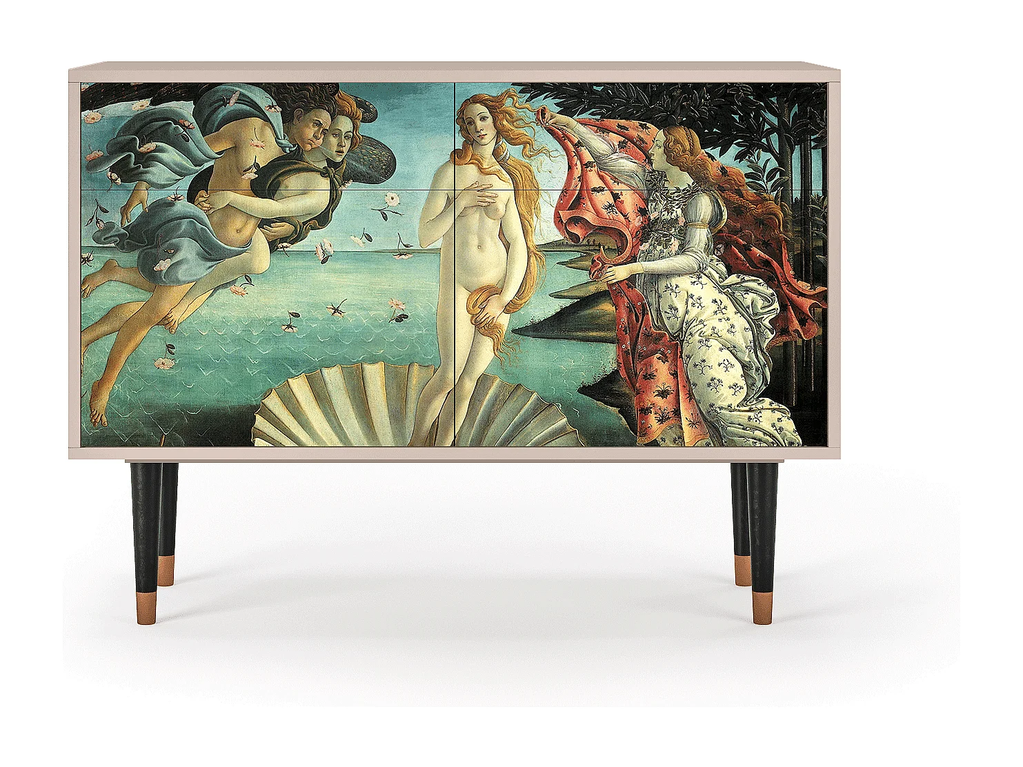 Kredens - 115x85x48 cm - BS4 - The Birth of Venus, Latte