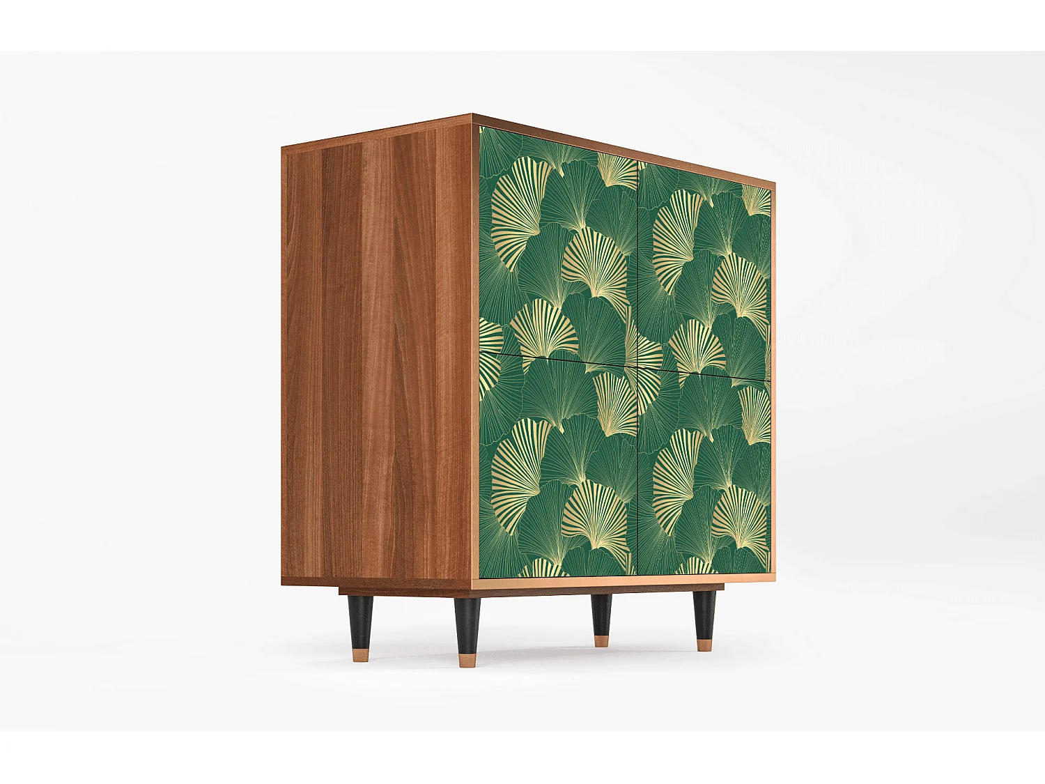 Buffet - 94x96x48 cm - BS3 - Gold Ginkgo, Noyer