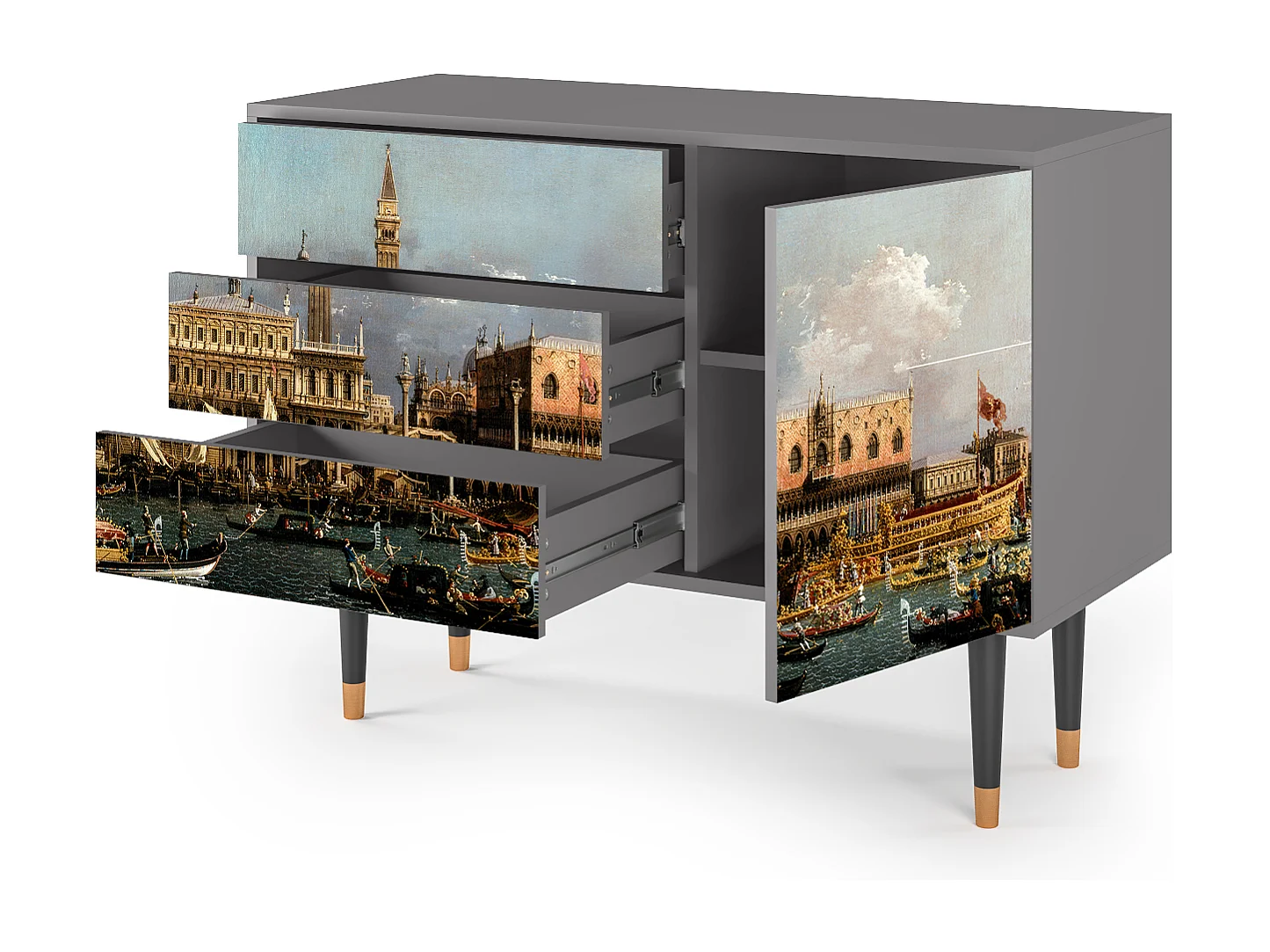 Aparador - 115х84х41 cm - S3 - View Across the Plains , Cinza