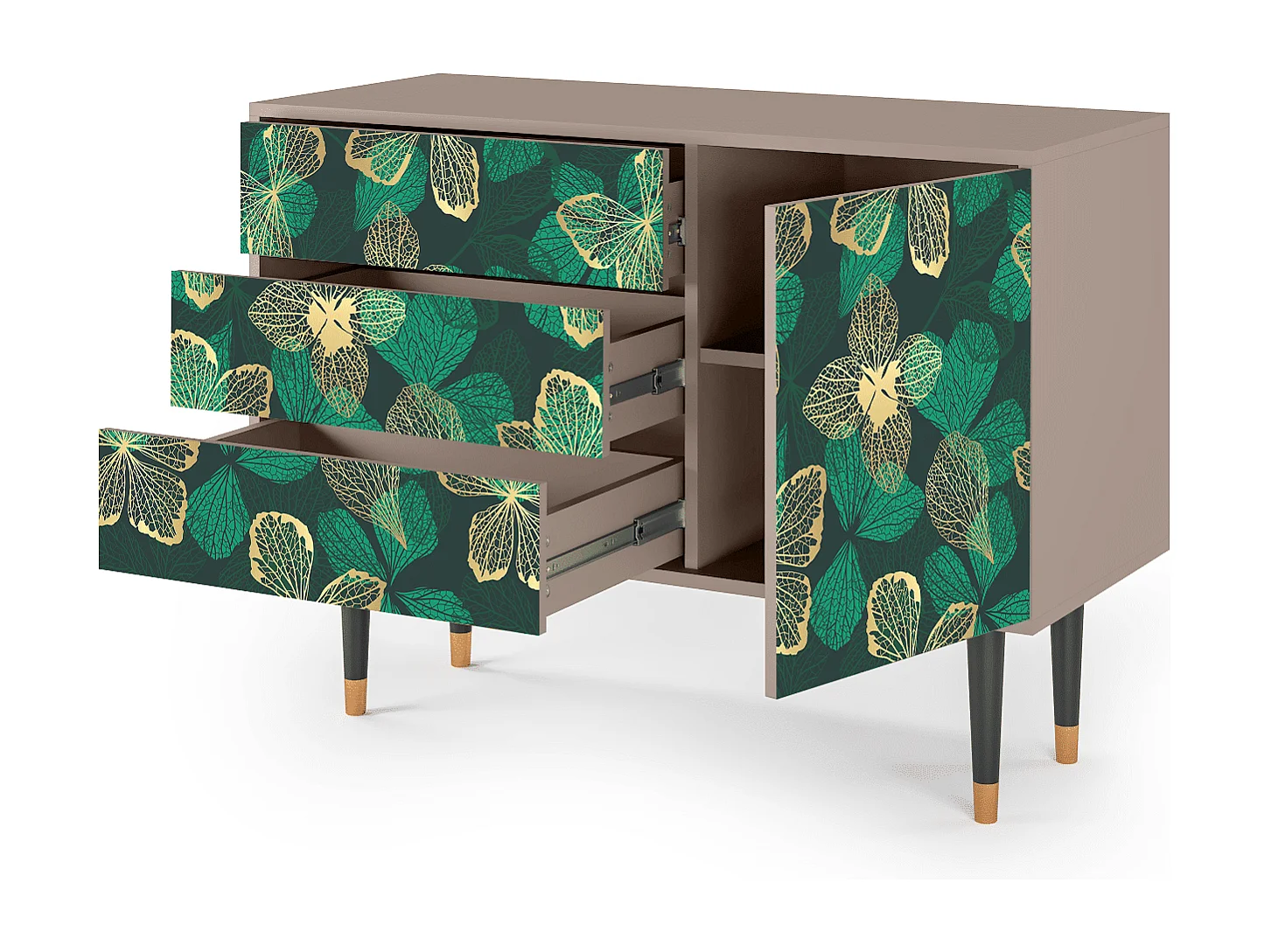 Buffet - 115х84х41 cm - S3 - Green Flower, Latte