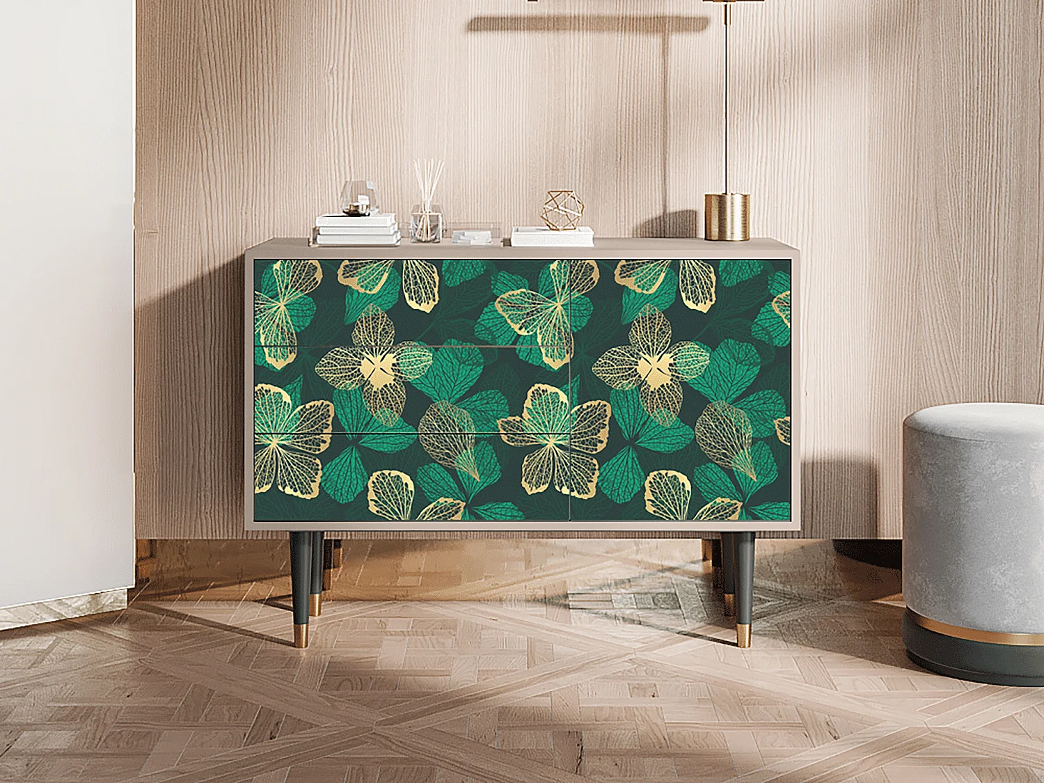 Buffet - 115х84х41 cm - S3 - Green Flower, Latte
