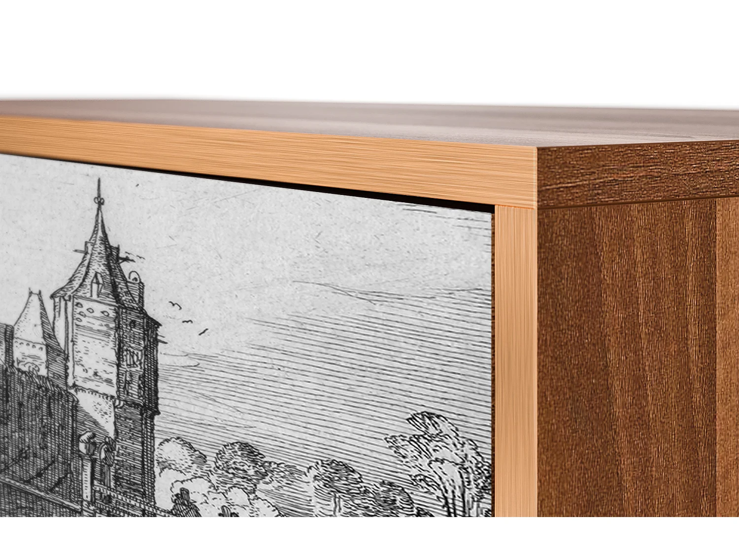 Buffet - 115х84х41 cm - S3 - Castle with Bridge, Noyer