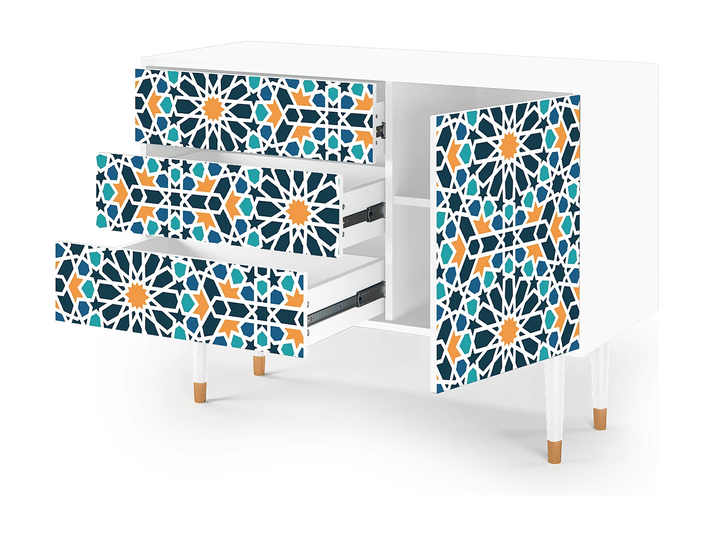 Aparador - 115х84х41 cm - S3 - Kaleidoscope, Blanco